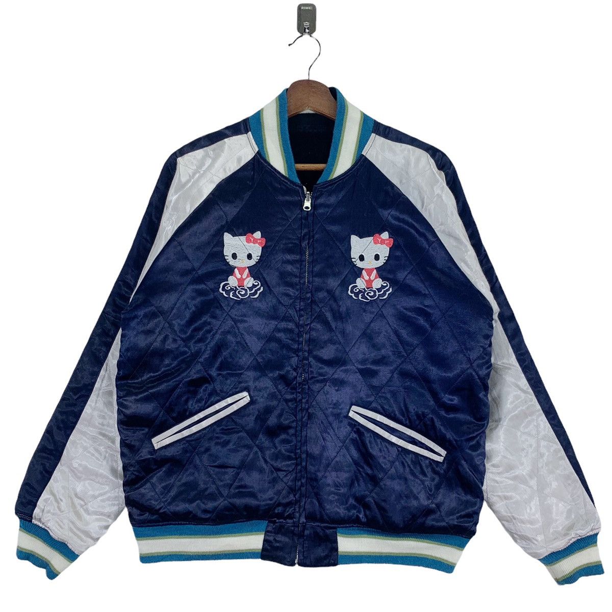 Japanese Brand Vintage Hello Kitty Sukajan Reversible Satin Velvet Jacket Size US M / EU 48-50 / 2 - 10 Thumbnail