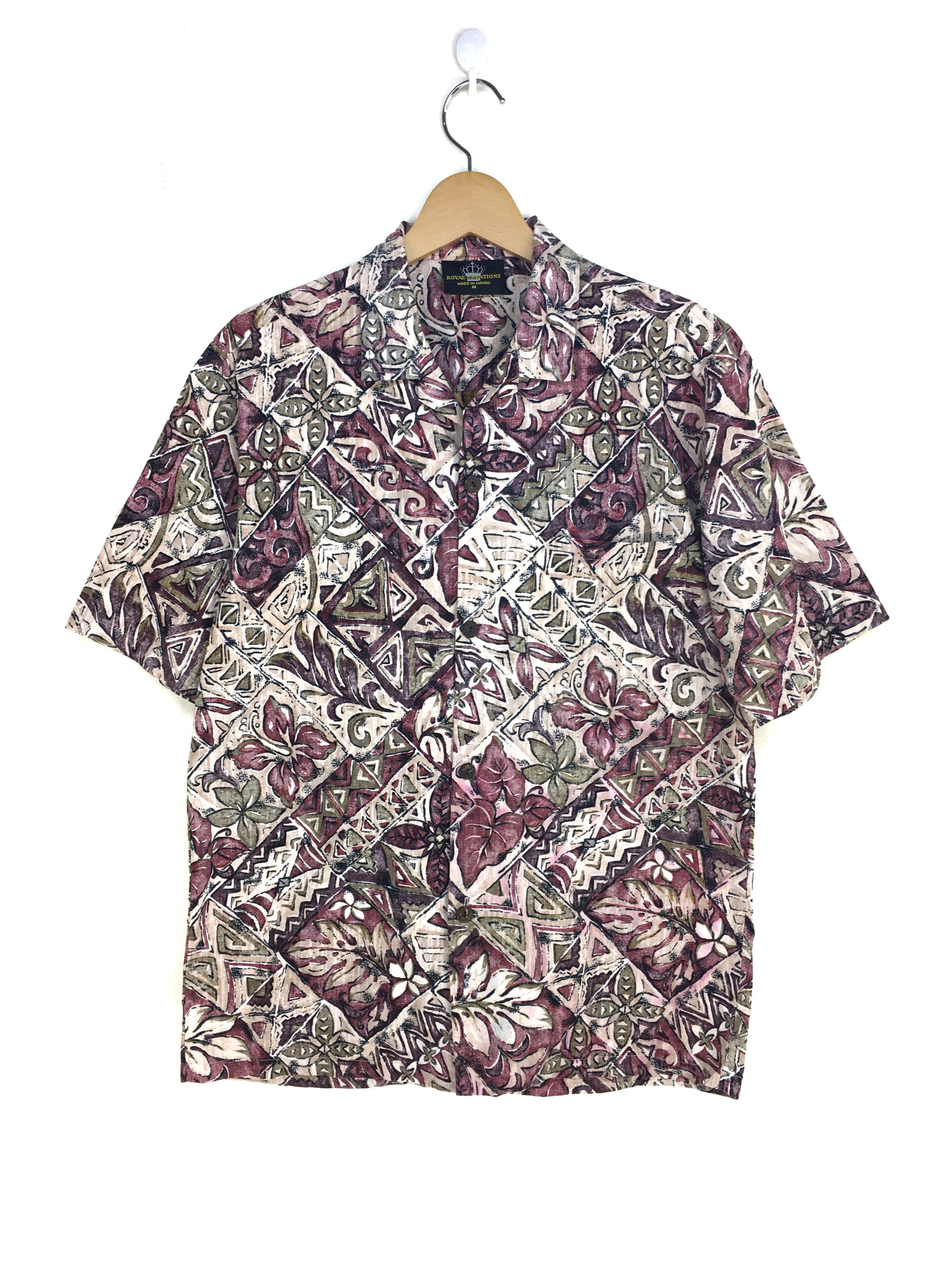 Vintage Vintage ROYAL CREATIONS Taro Leaf Geometry Hawaiian Shirt Size US M / EU 48-50 / 2 - 1 Thumbnail