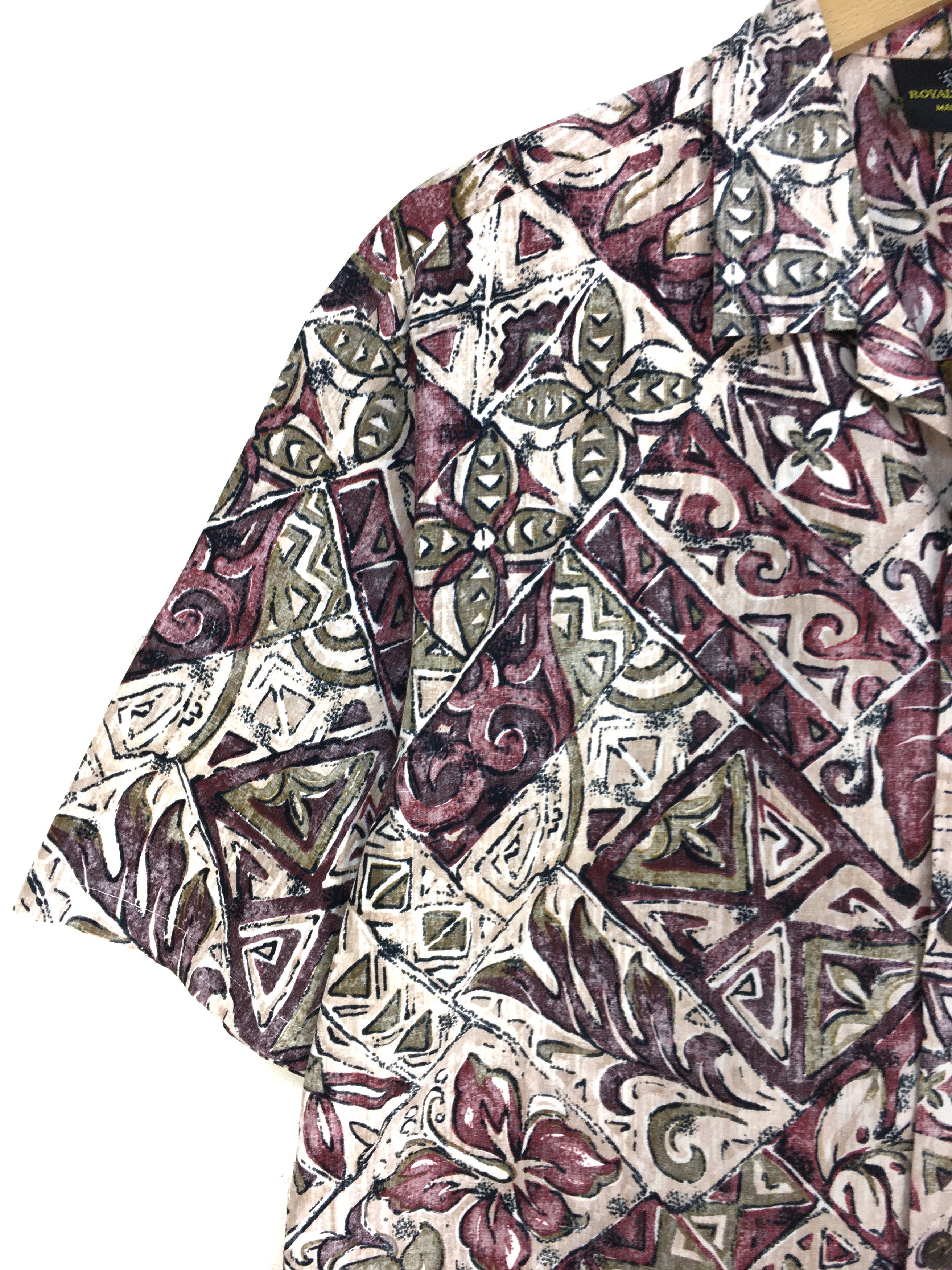 Vintage Vintage ROYAL CREATIONS Taro Leaf Geometry Hawaiian Shirt Size US M / EU 48-50 / 2 - 2 Thumbnail