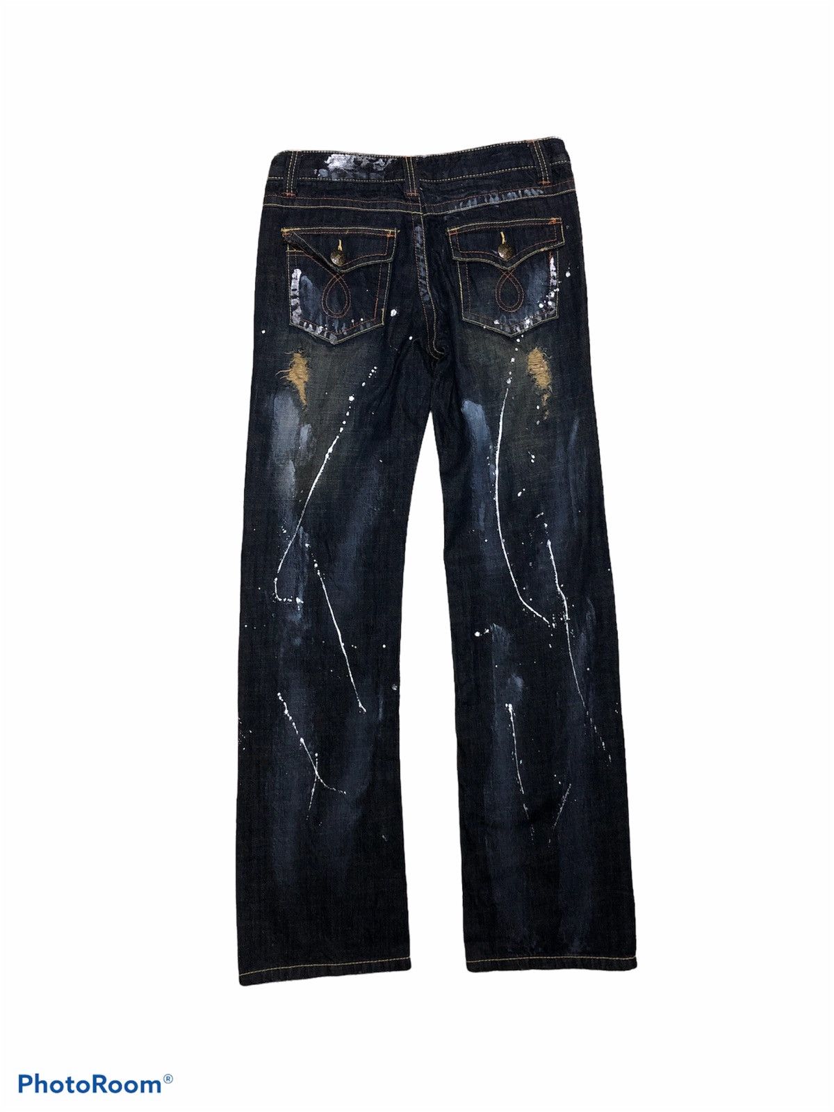 Japanese Brand BETTY BLUE DISTRESSED SPLATTER DENIM Size US 32 / EU 48 - 2 Thumbnail