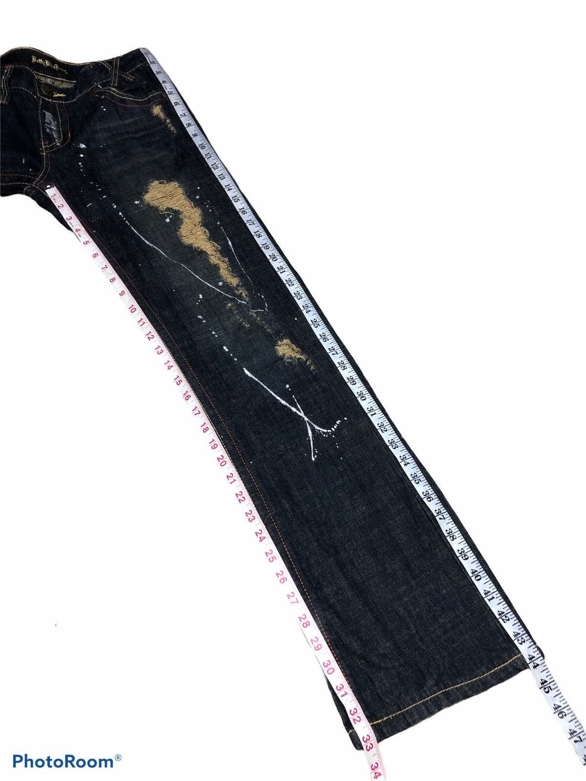 Japanese Brand BETTY BLUE DISTRESSED SPLATTER DENIM Size US 32 / EU 48 - 7 Thumbnail