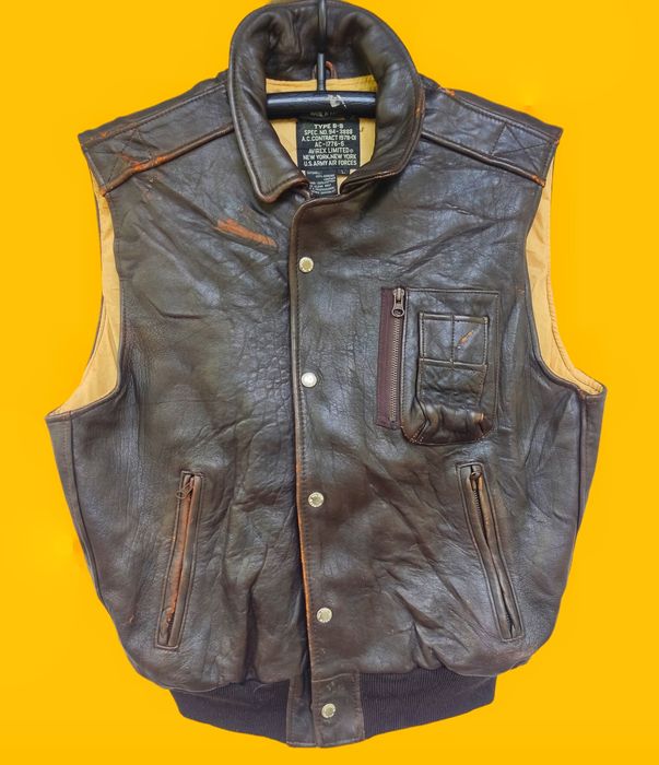 Military Type B-9 avirex vest leather jacket | Grailed