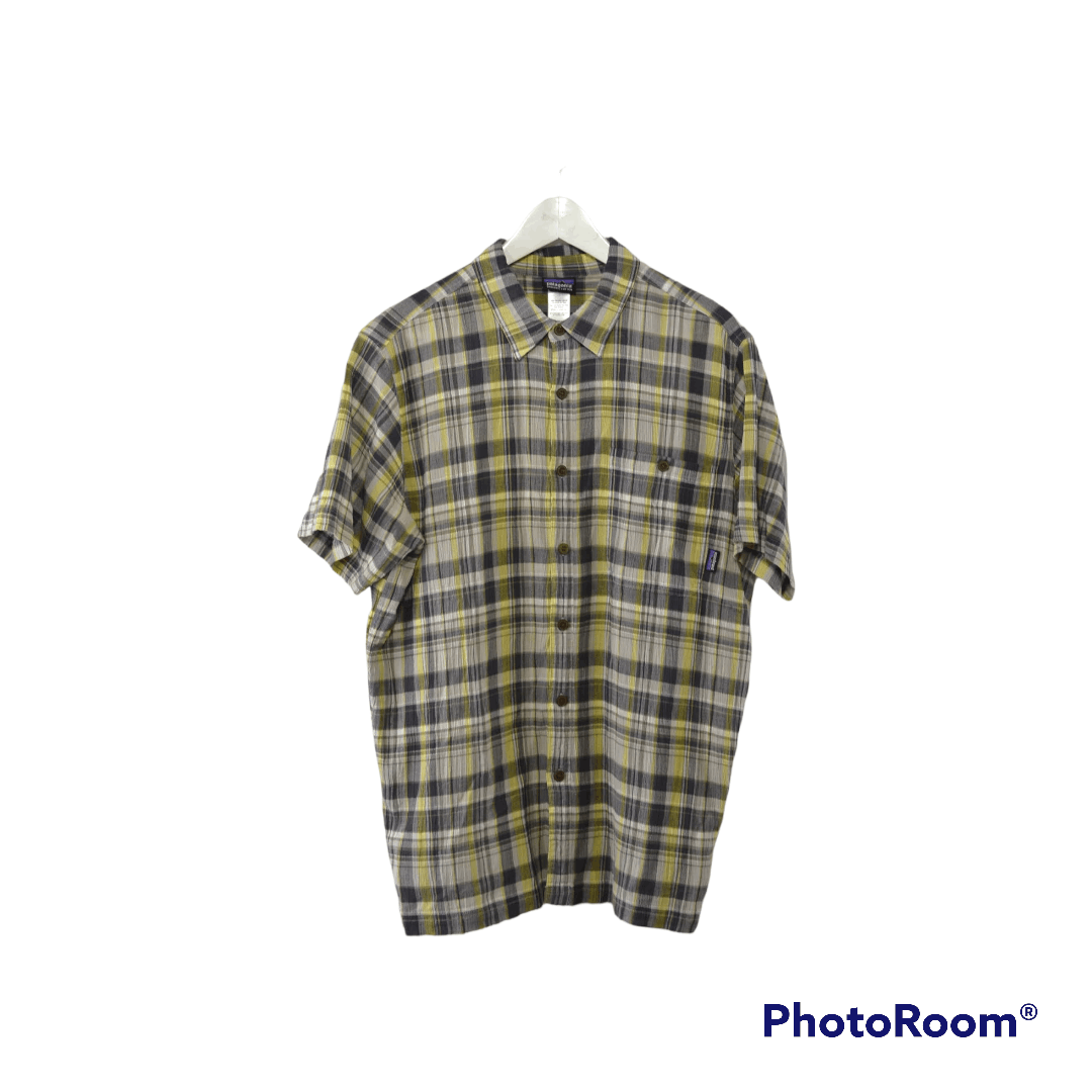 Patagonia 100% Organic Cotton White Grey Check Button Up Shirt sz M Size US M / EU 48-50 / 2 - 1 Thumbnail