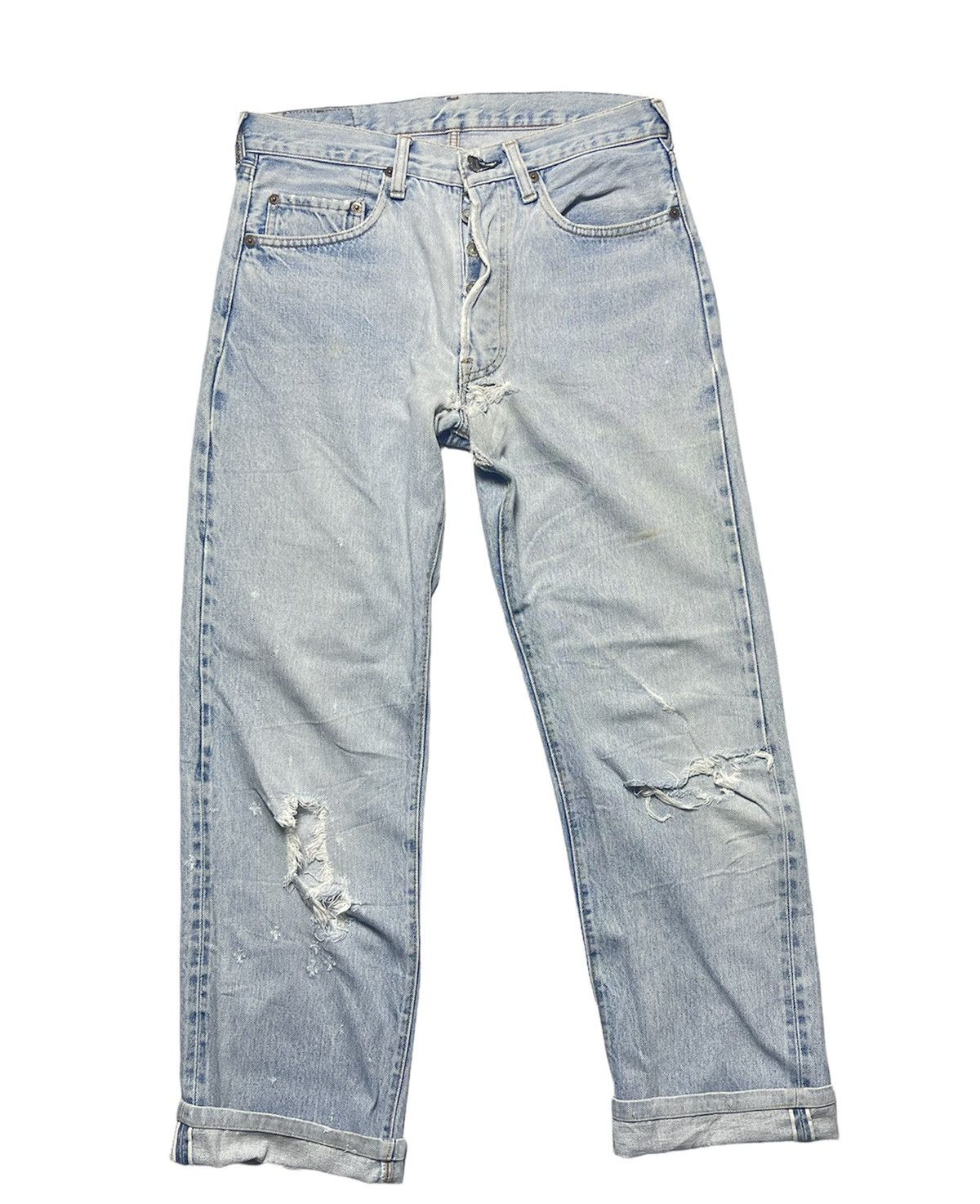 Levi's Vintage Levi's 501 Selvedge Button No.6 Made In USA Jeans Size US 31 - 1 Thumbnail