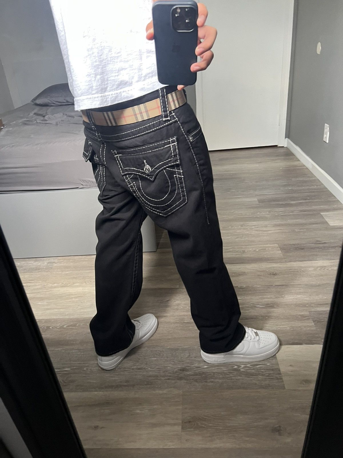 image of True Religion Black Straight Pants, Men's (Size 31)