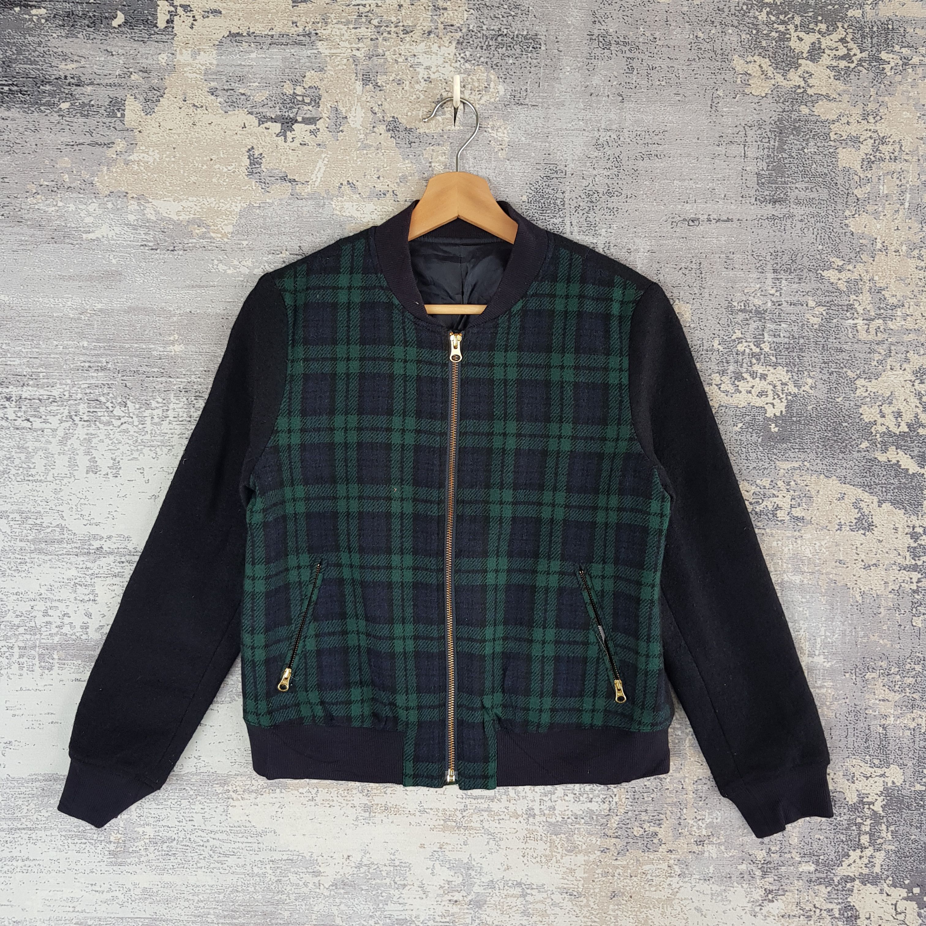 Japanese Brand × Vintage Japanese Varsity Checkered Jacket Tartan Wool Plaid Jacket Size XS / US 0-2 / IT 36-38 - 1 Thumbnail