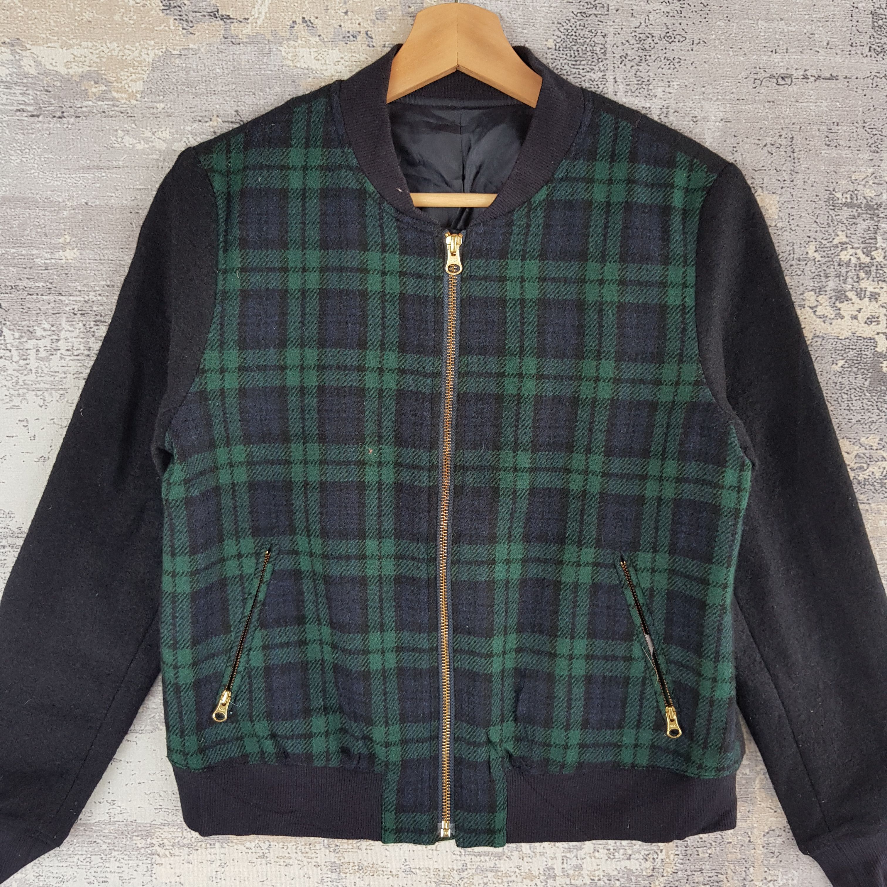 Japanese Brand × Vintage Japanese Varsity Checkered Jacket Tartan Wool Plaid Jacket Size XS / US 0-2 / IT 36-38 - 3 Thumbnail