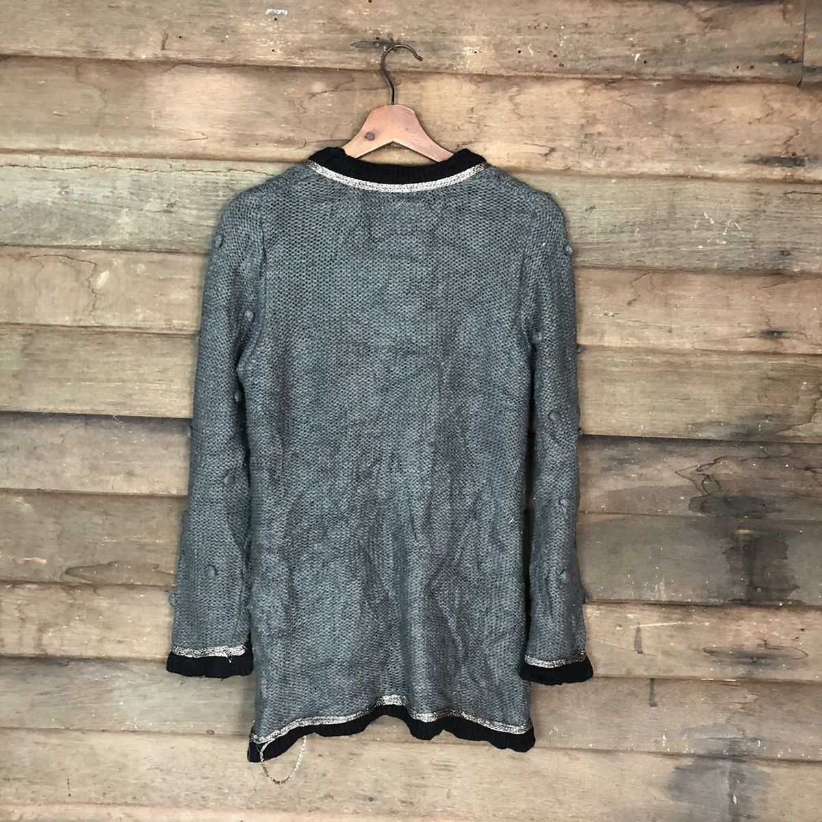 Vintage Free Shop japan knitwear Grey Cardigan #6861 Size US M / EU 48-50 / 2 - 8 Thumbnail