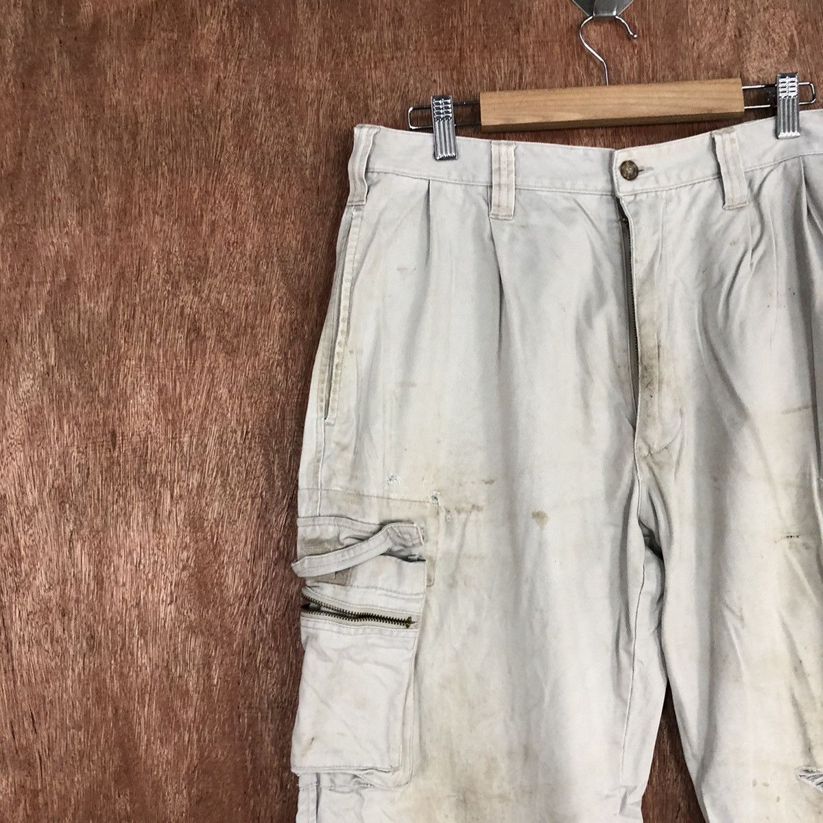 Japanese Brand Eagles White Multipocket thrashed Cargo Pants #H342 Size US 30 / EU 46 - 6 Thumbnail