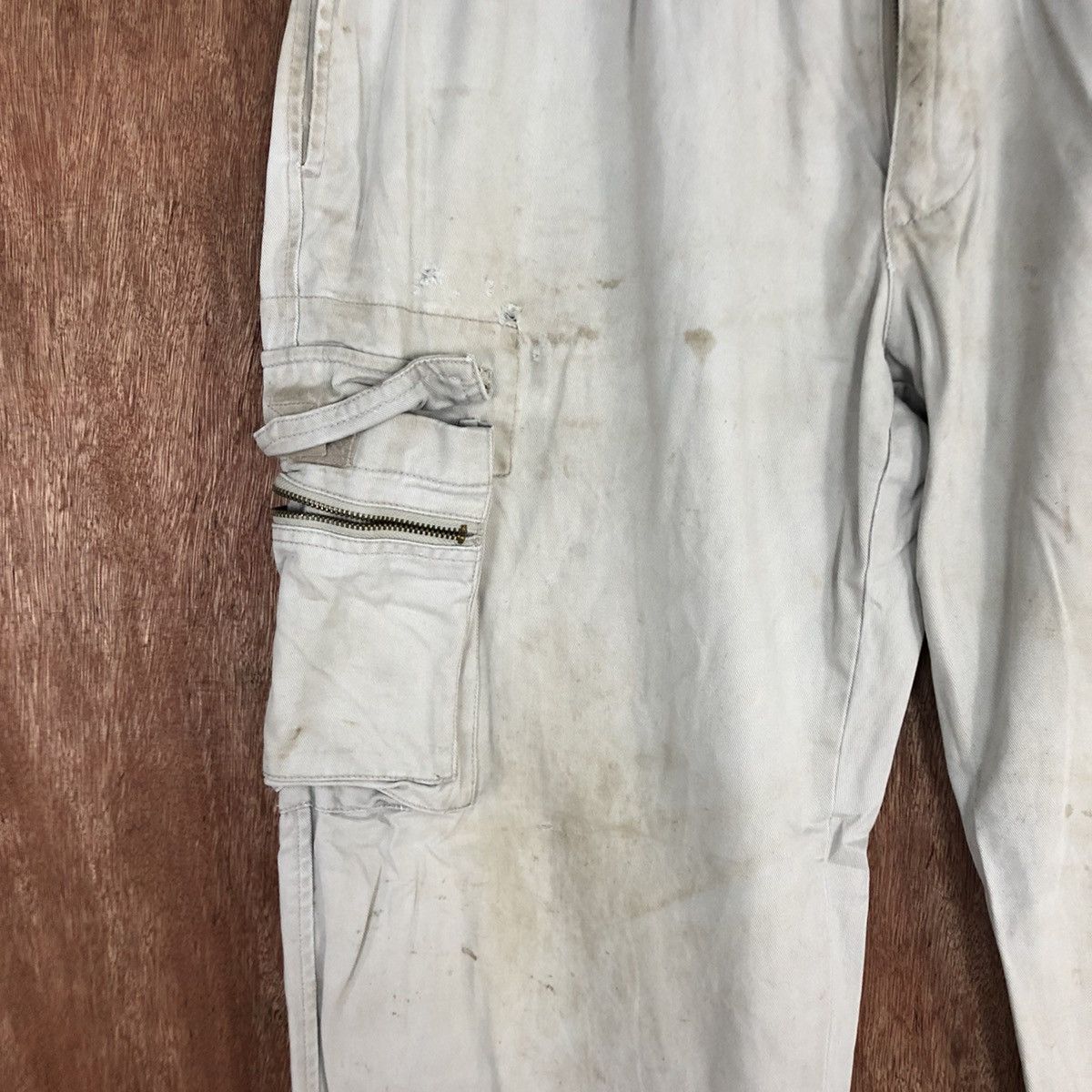 Japanese Brand Eagles White Multipocket thrashed Cargo Pants #H342 Size US 30 / EU 46 - 8 Thumbnail