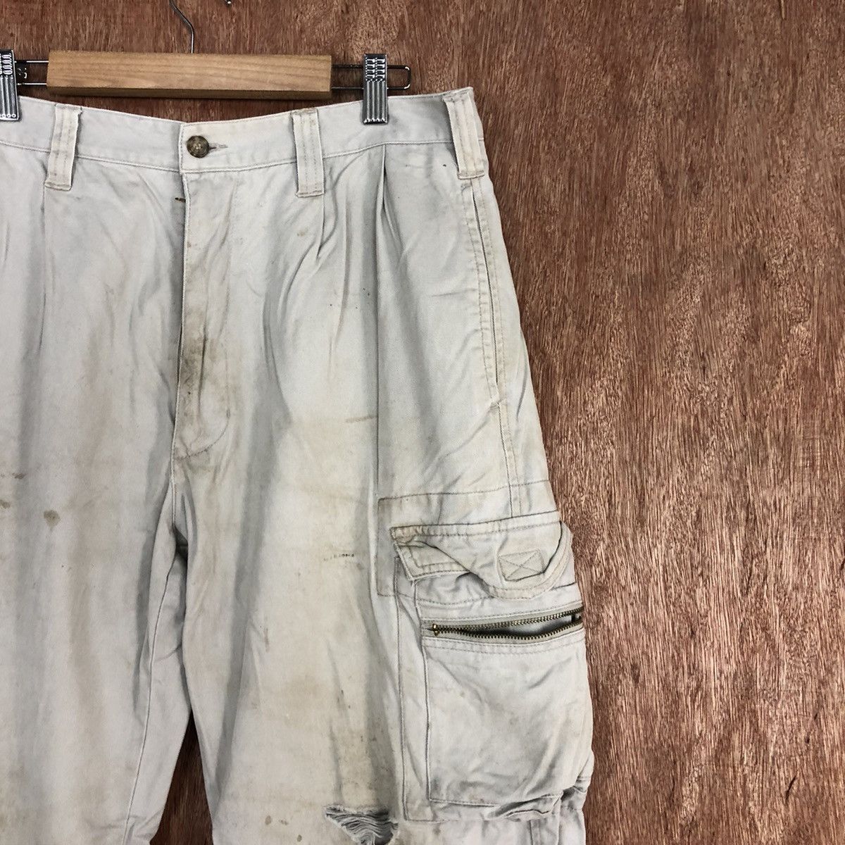 Japanese Brand Eagles White Multipocket thrashed Cargo Pants #H342 Size US 30 / EU 46 - 5 Thumbnail