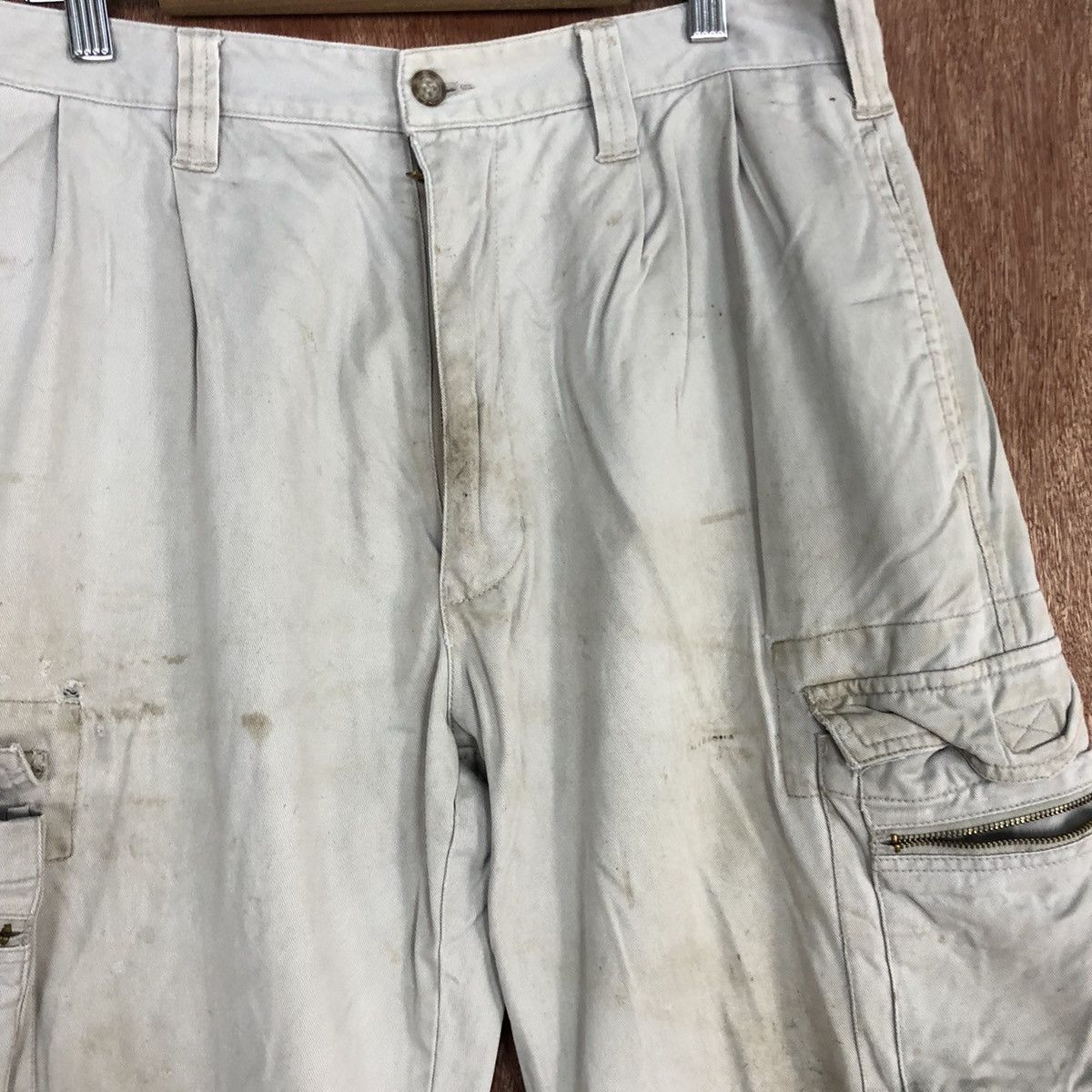 Japanese Brand Eagles White Multipocket thrashed Cargo Pants #H342 Size US 30 / EU 46 - 9 Thumbnail
