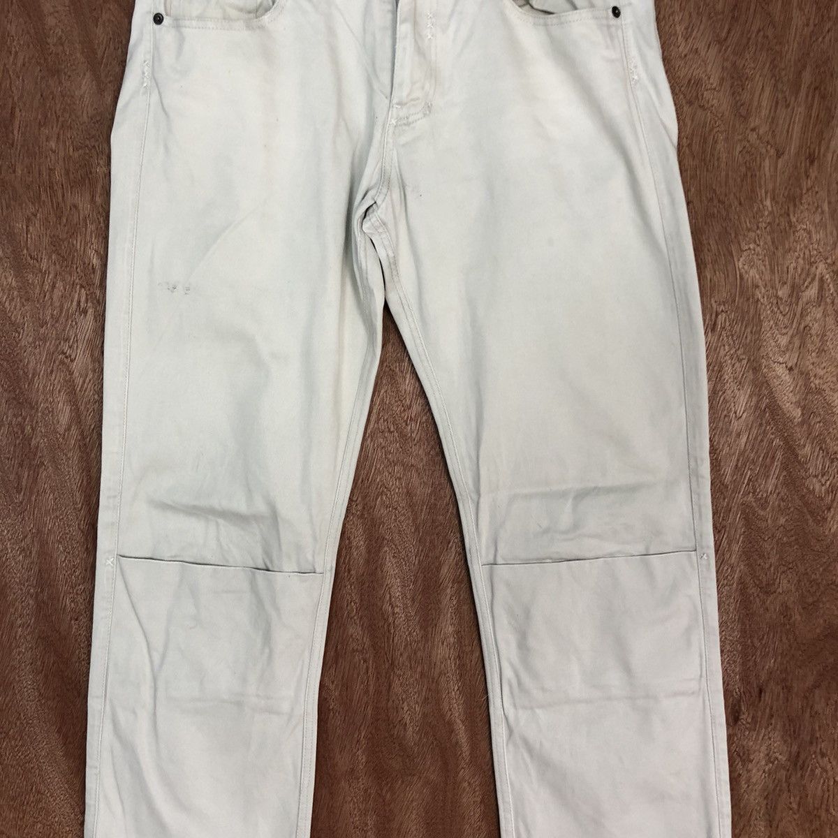 Japanese Brand Japan White double knee cargo Straight Pants #H341 Size US 32 / EU 48 - 4 Thumbnail