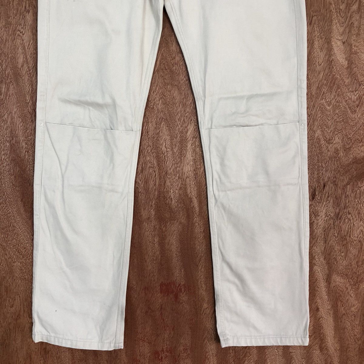 Japanese Brand Japan White double knee cargo Straight Pants #H341 Size US 32 / EU 48 - 3 Thumbnail
