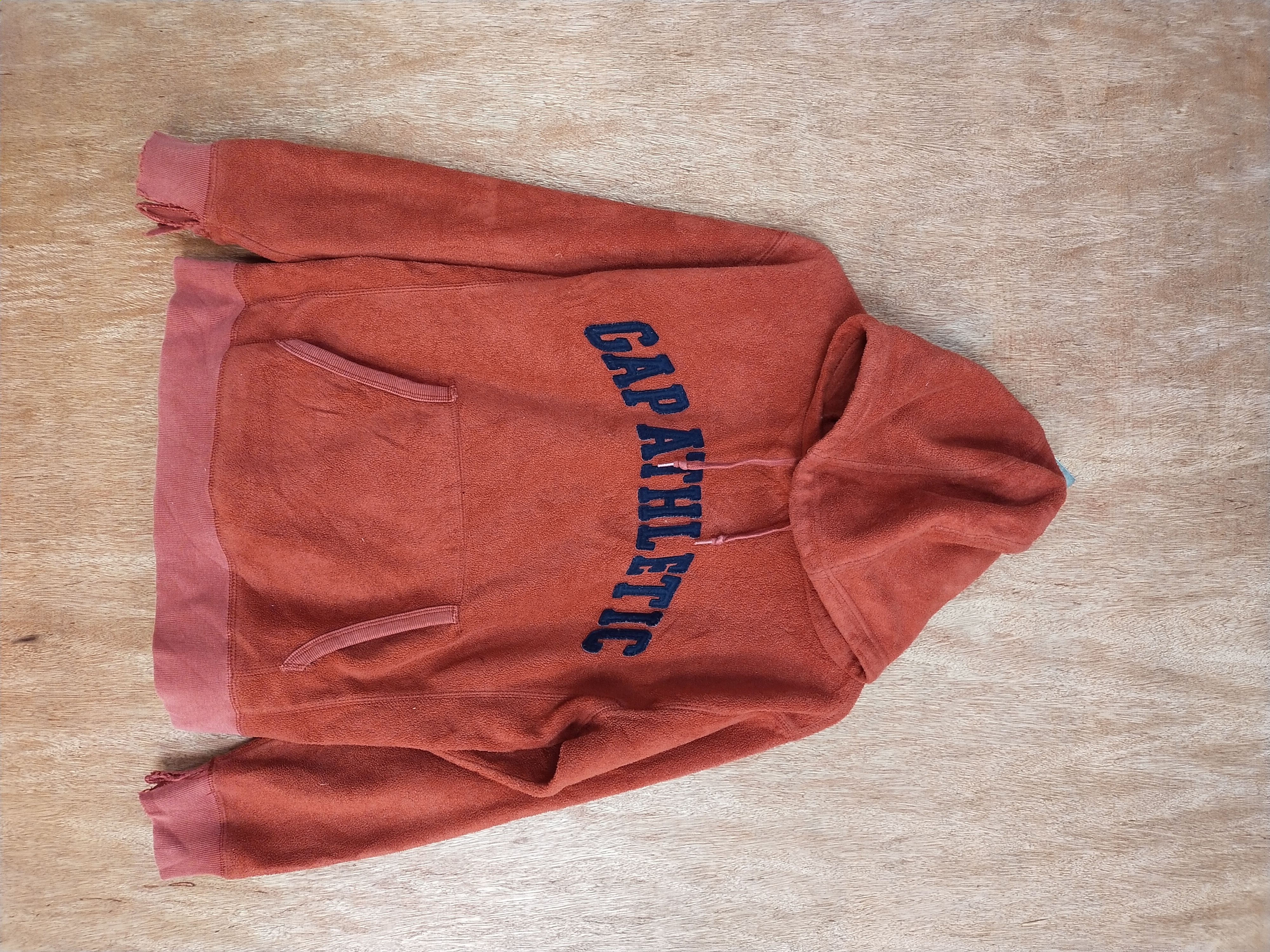 image of Gap Athletic Dark Red Distressed Sweatshirt Hoodie S185, Men's (Size Medium)