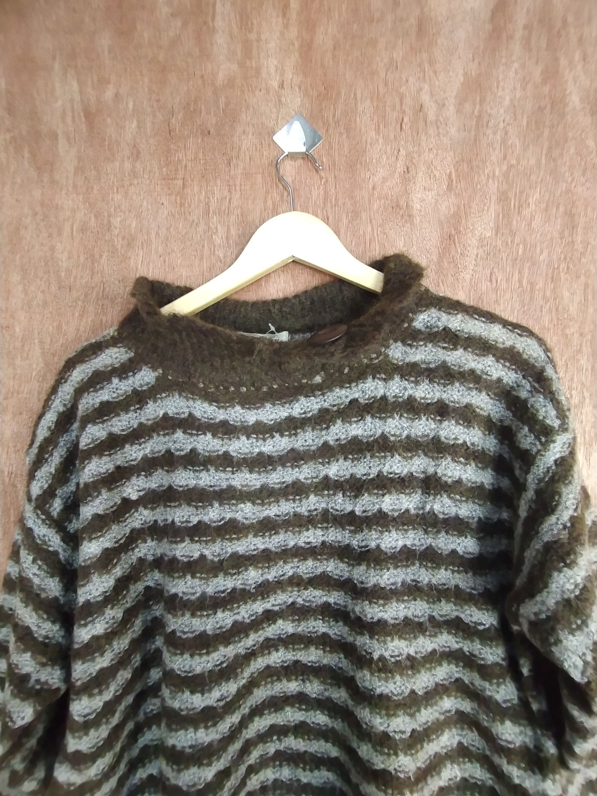 Homespun Knitwear × Japanese Brand × Vintage Gill Gray brown mohair shaggy knitwear vintage #S029 Size US S / EU 44-46 / 1 - 2 Thumbnail