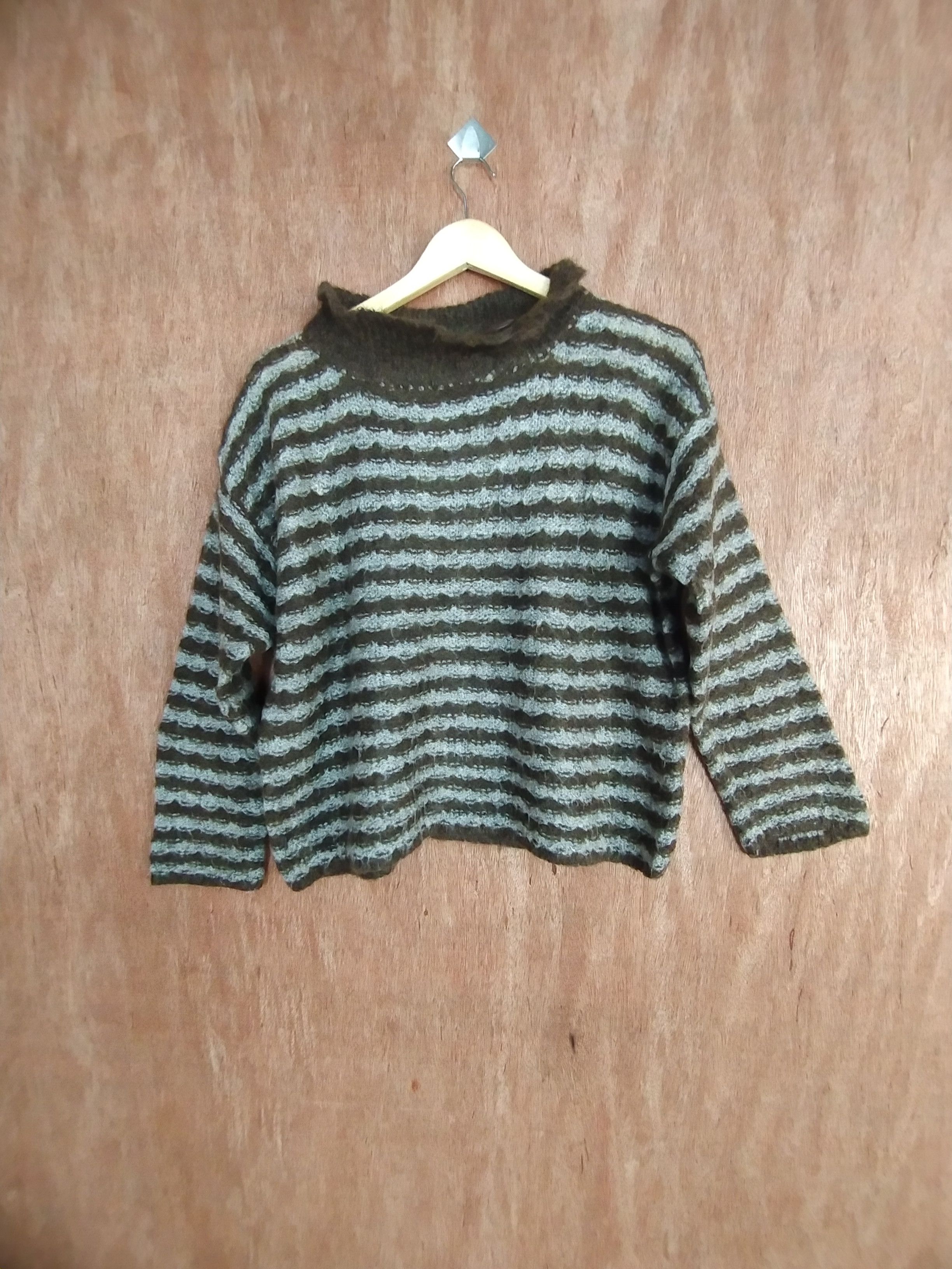 Homespun Knitwear × Japanese Brand × Vintage Gill Gray brown mohair shaggy knitwear vintage #S029 Size US S / EU 44-46 / 1 - 1 Thumbnail