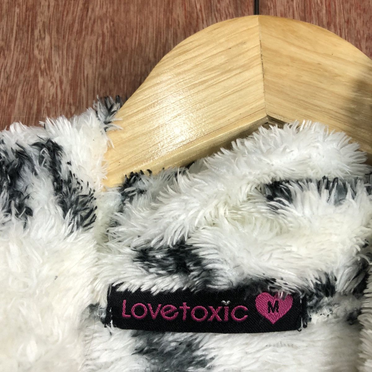 Japanese Brand Love Toxic White Mohair fleece sweater hoodie #H137 Size M / US 6-8 / IT 42-44 - 10 Thumbnail