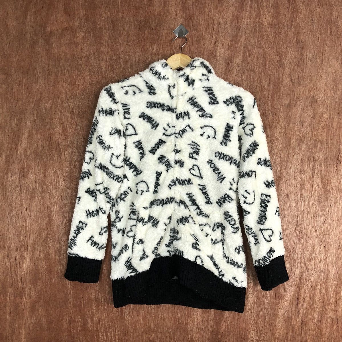 Love Toxic White Mohair fleece sweater hoodie #H137