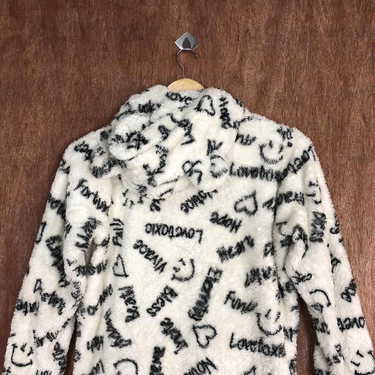 Japanese Brand Love Toxic White Mohair fleece sweater hoodie #H137 Size M / US 6-8 / IT 42-44 - 12 Thumbnail