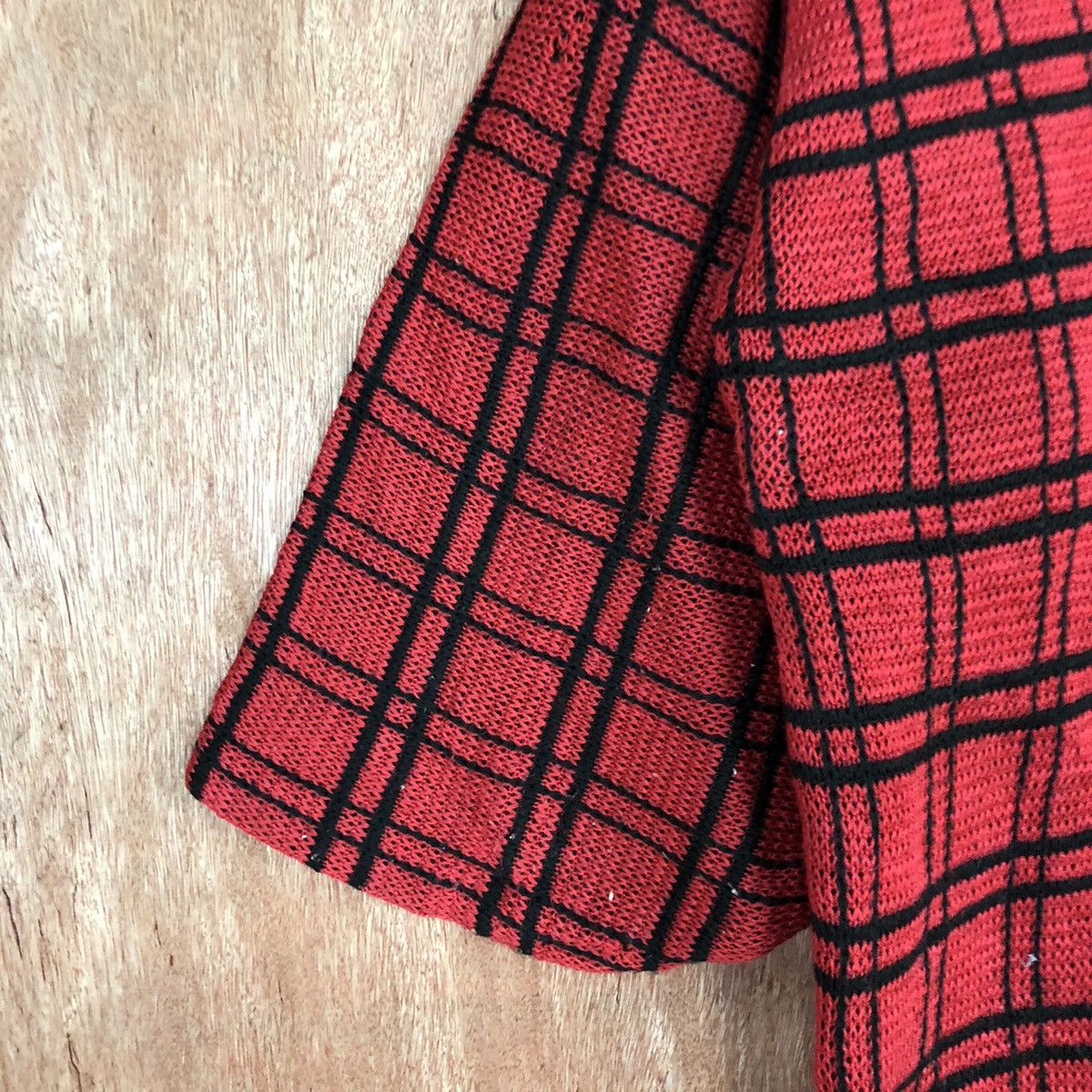 Homespun Knitwear Japan Red checkered Knit vintage cardigan Kimono #H112 Size US L / EU 52-54 / 3 - 6 Thumbnail