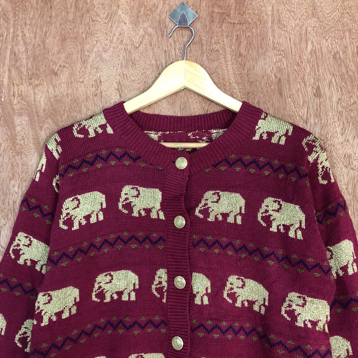 Homespun Knitwear Japan elephant art cardigan vintage Knitwear #H105 Size US S / EU 44-46 / 1 - 2 Thumbnail