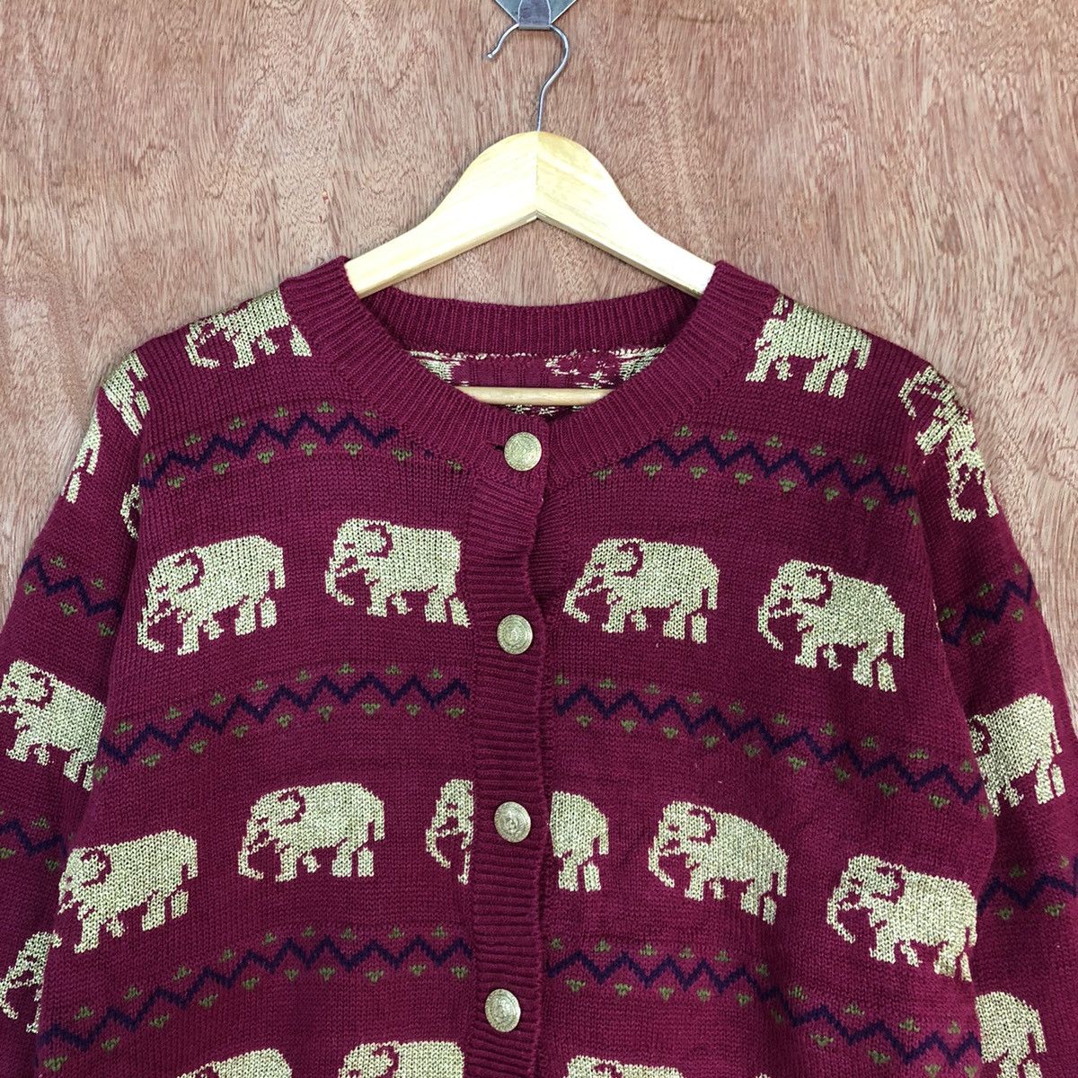 Homespun Knitwear Japan elephant art cardigan vintage Knitwear #H105 Size US S / EU 44-46 / 1 - 9 Thumbnail