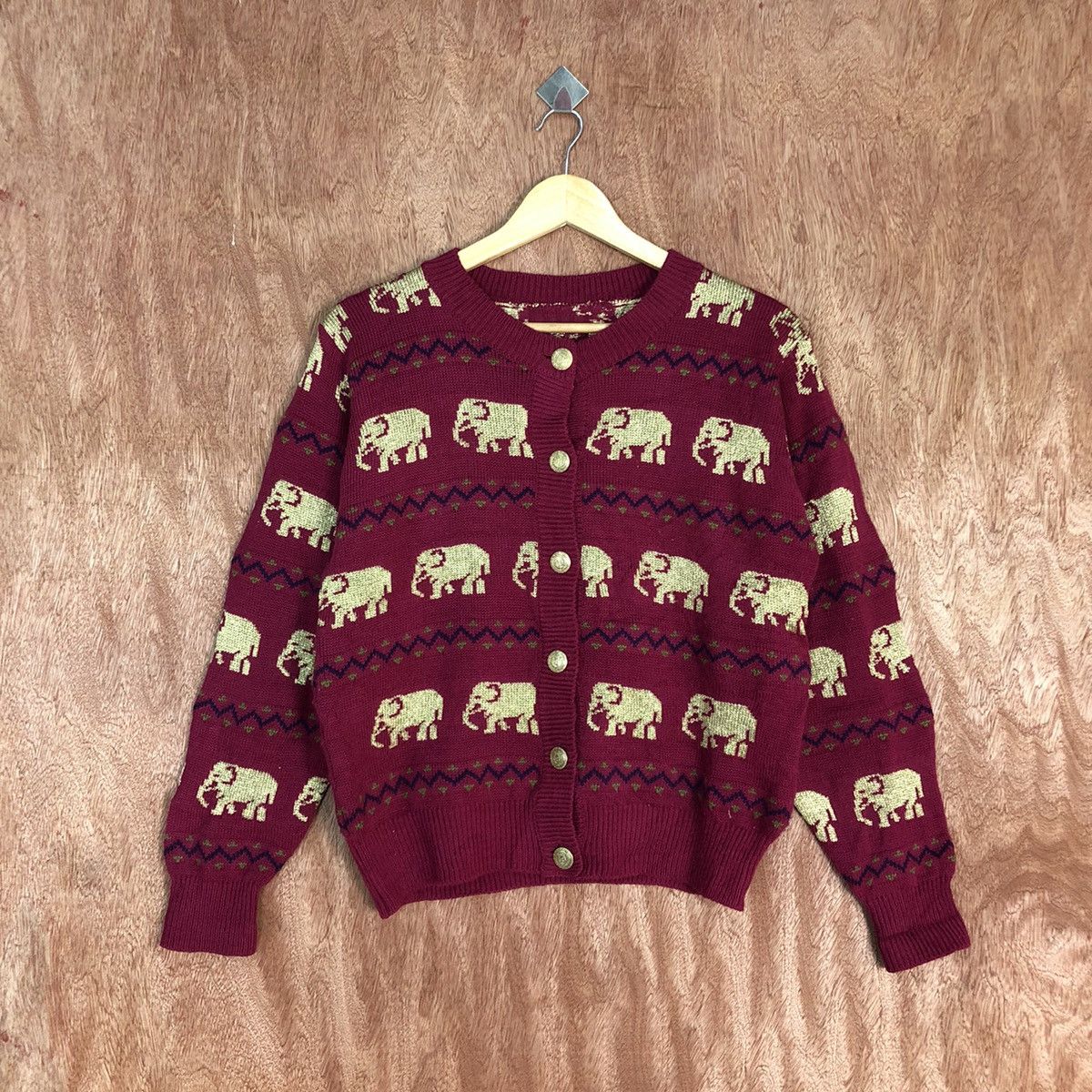Homespun Knitwear Japan elephant art cardigan vintage Knitwear #H105 Size US S / EU 44-46 / 1 - 1 Thumbnail