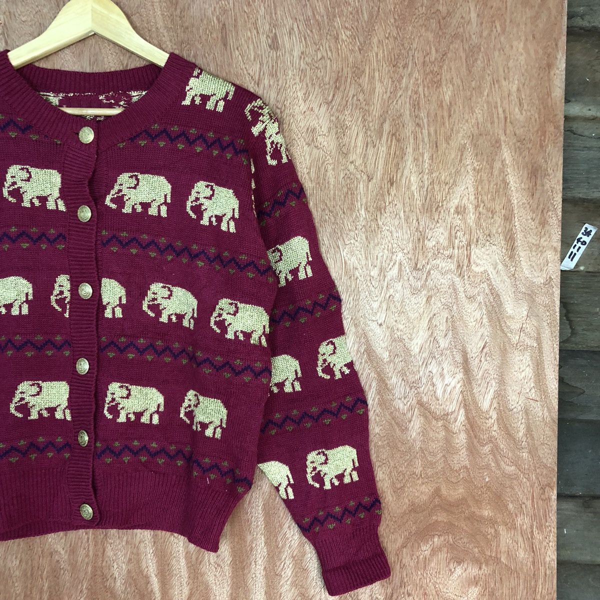 Homespun Knitwear Japan elephant art cardigan vintage Knitwear #H105 Size US S / EU 44-46 / 1 - 5 Thumbnail