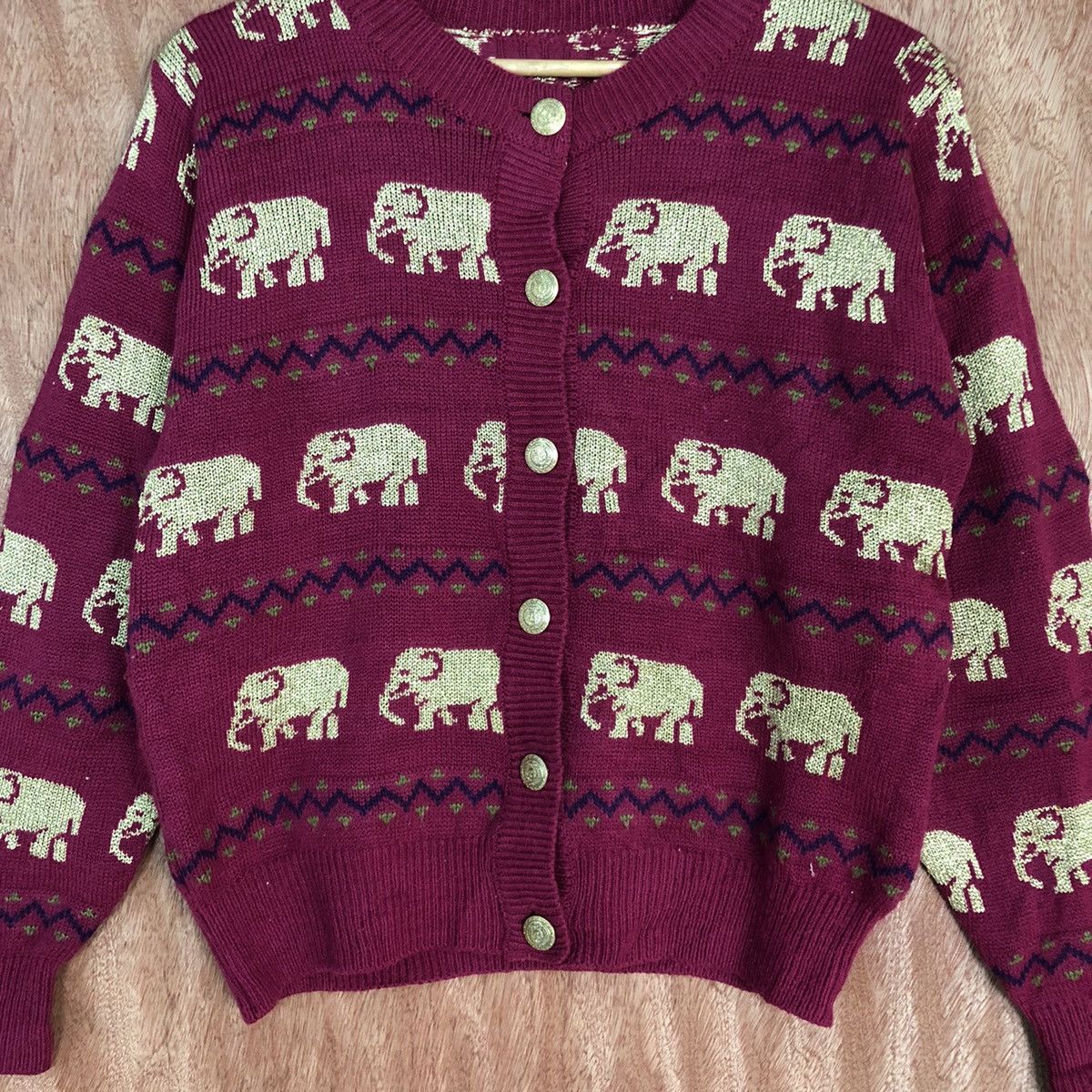 Homespun Knitwear Japan elephant art cardigan vintage Knitwear #H105 Size US S / EU 44-46 / 1 - 8 Thumbnail