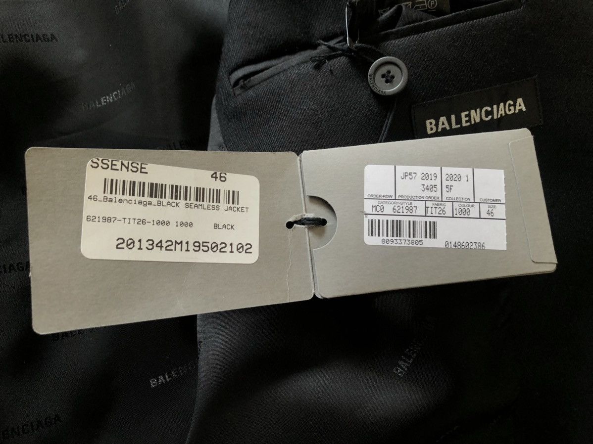 Balenciaga Balenciaga Seamless Wool Blazer - SS20 (size 46) Size 46R - 8 Thumbnail