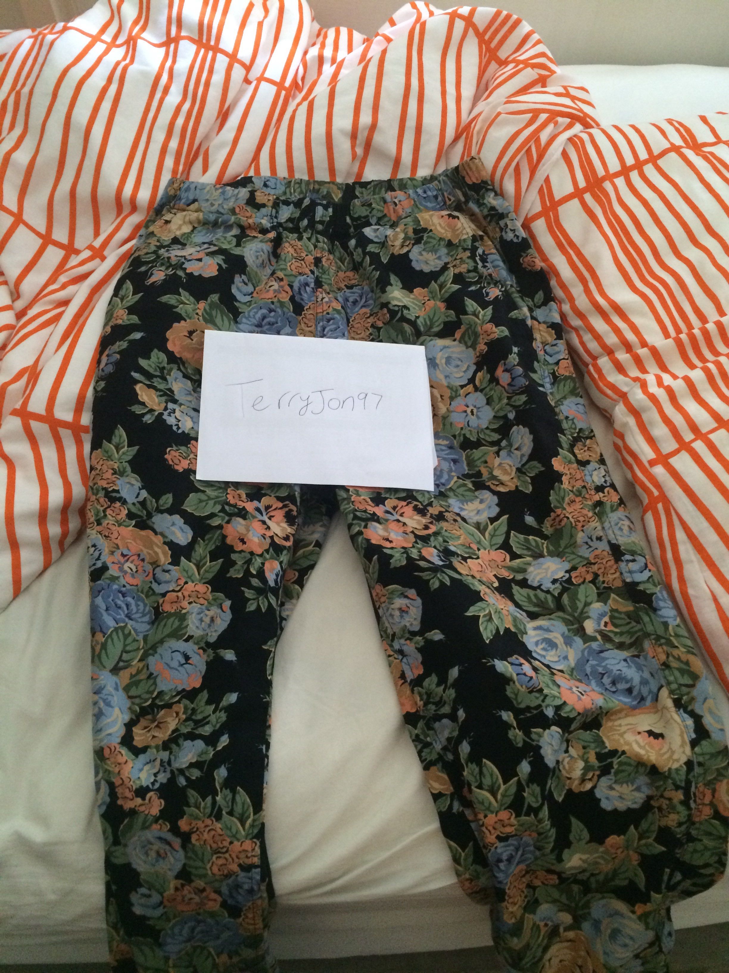 美品　希少　supreme flower pants black
