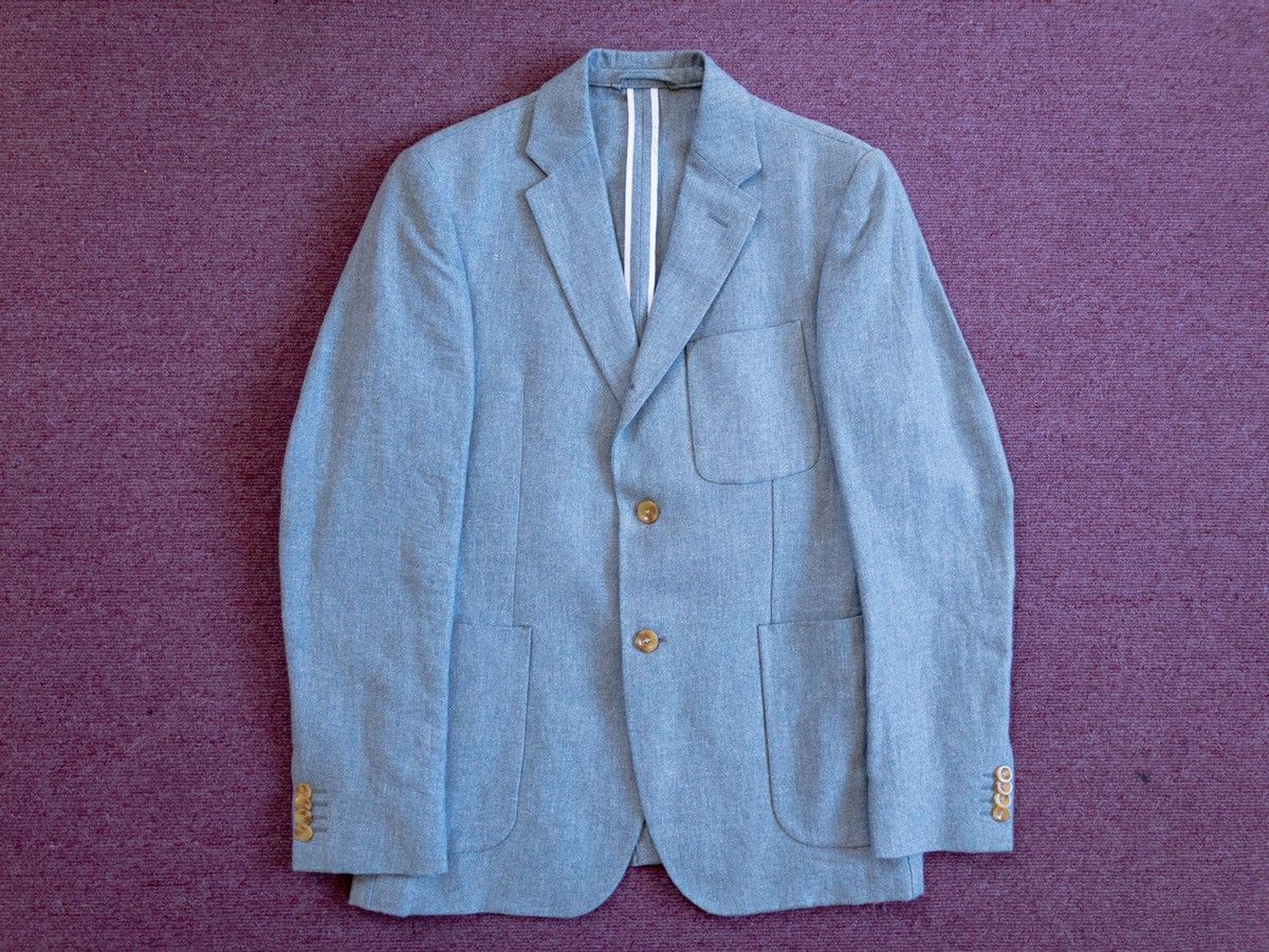 Our Legacy OUR LEGACY LINEN BLAZER SUIT JACKET MEDIUM GREY SELVEDGE Size US M / EU 48-50 / 2 - 1 Thumbnail