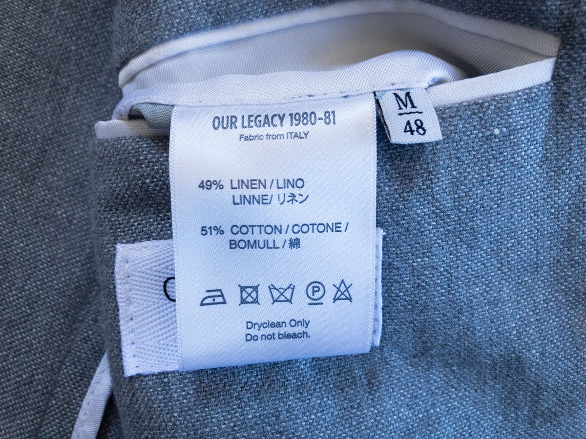 Our Legacy OUR LEGACY LINEN BLAZER SUIT JACKET MEDIUM GREY SELVEDGE Size US M / EU 48-50 / 2 - 4 Thumbnail