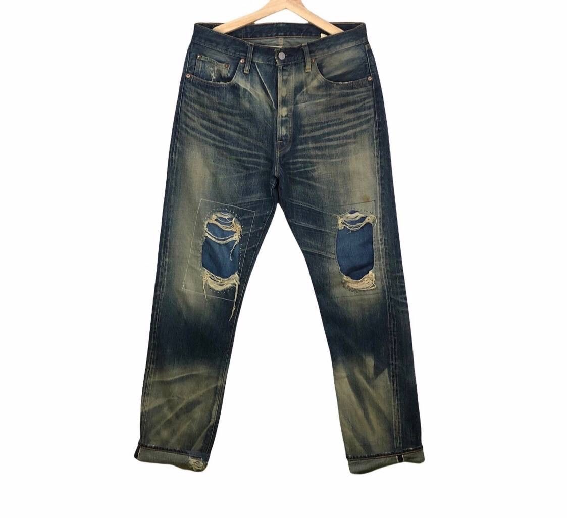 Sugar Cane Thrashed Sugar Cane Distressed Selvedge Jeans USA ERD Grunge Size US 34 / EU 50 - 1 Thumbnail