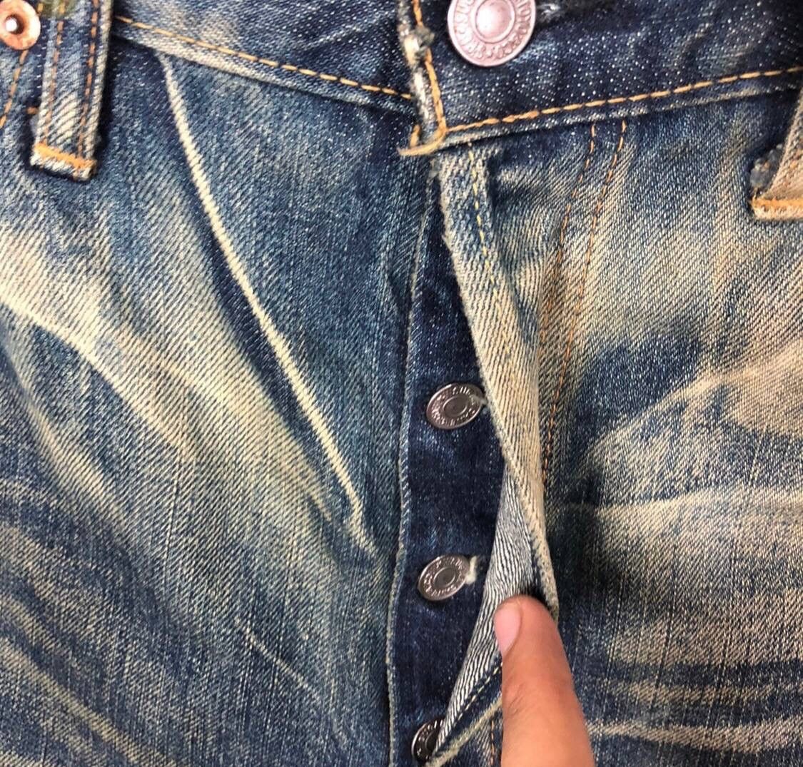 Sugar Cane Thrashed Sugar Cane Distressed Selvedge Jeans USA ERD Grunge Size US 34 / EU 50 - 6 Thumbnail