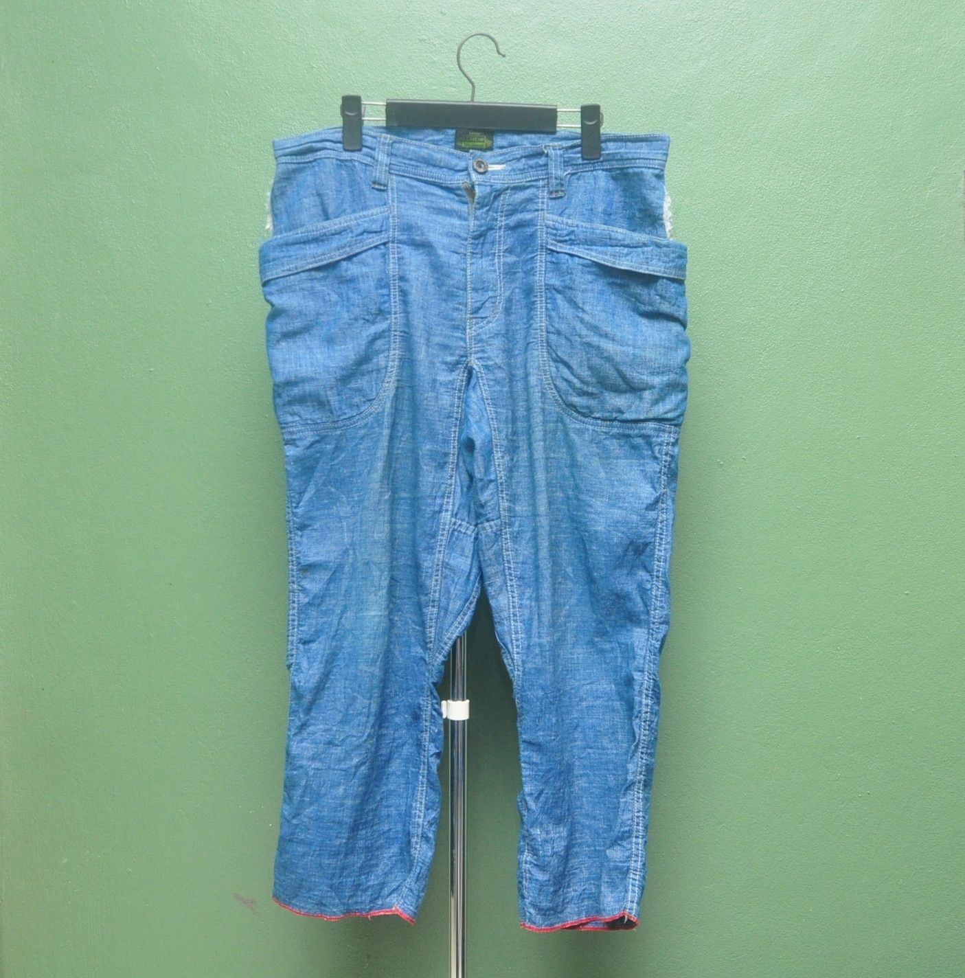 Japanese Brand × Vintage GoHemp Made In Japan Short Pant Yellow Division Co. Ltd Size US 35 - 1 Thumbnail