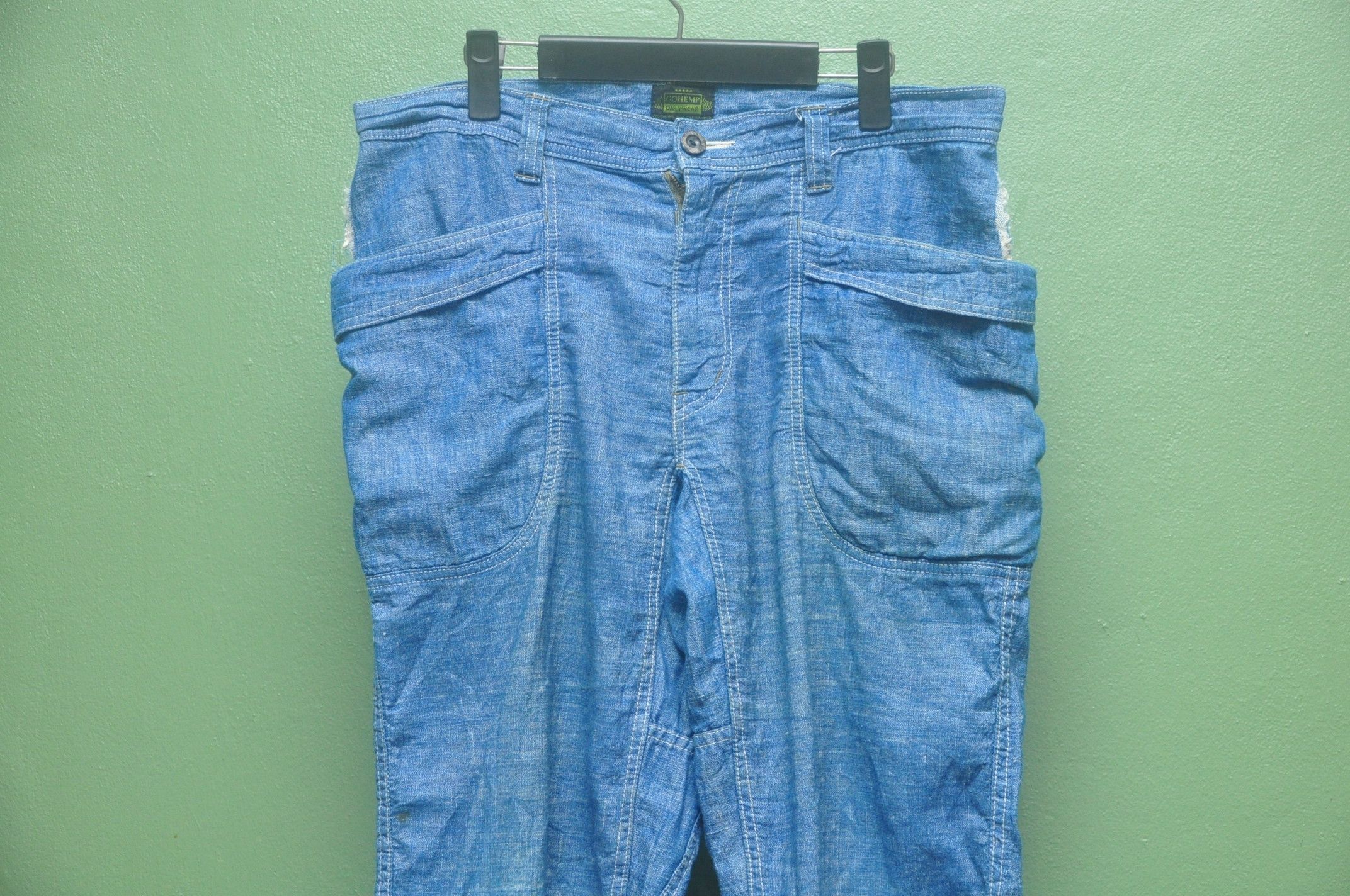 Japanese Brand × Vintage GoHemp Made In Japan Short Pant Yellow Division Co. Ltd Size US 35 - 3 Thumbnail