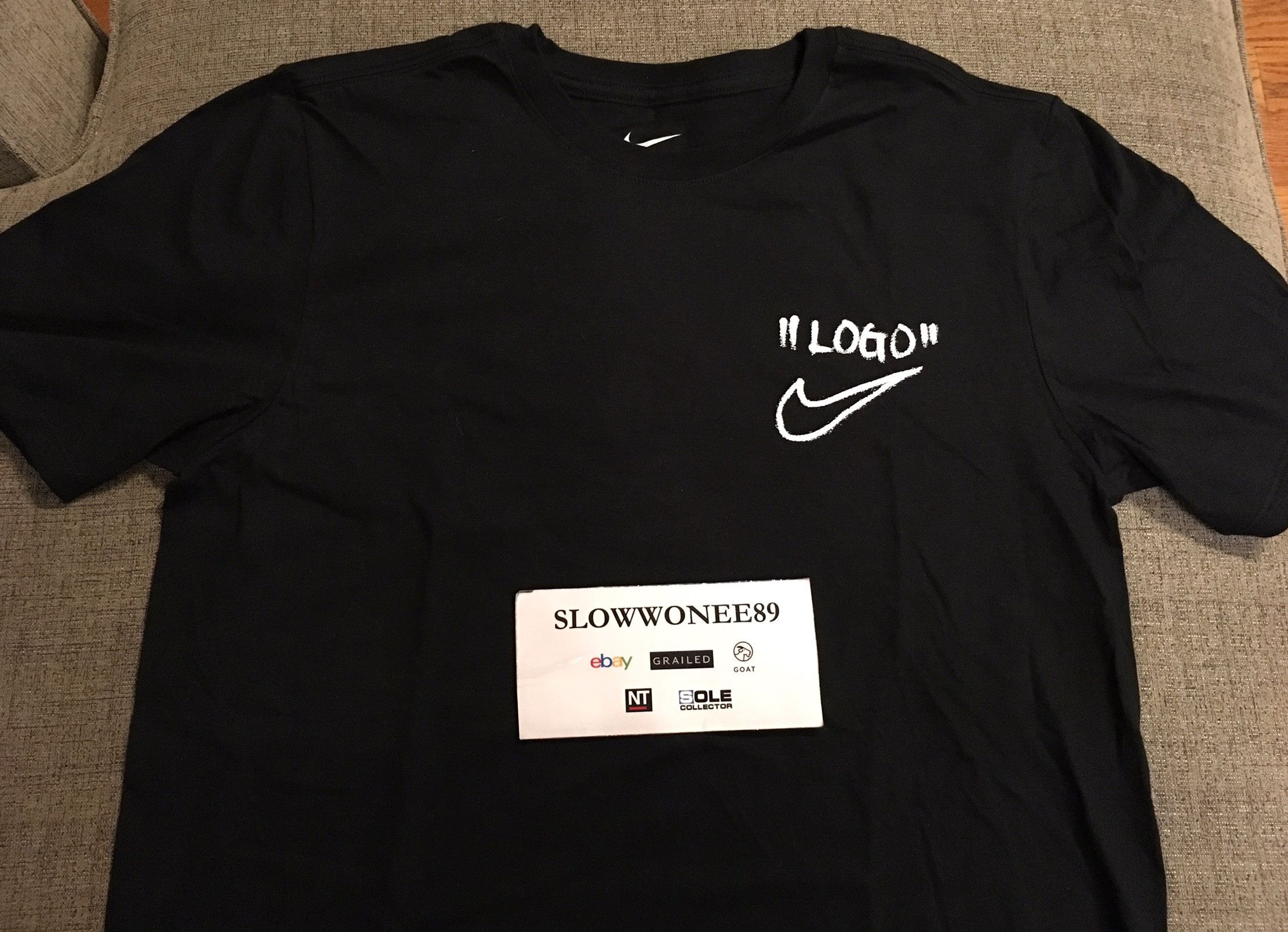 Nike Off-White x Black Logo T-Shirt NYC Abloh | Grailed