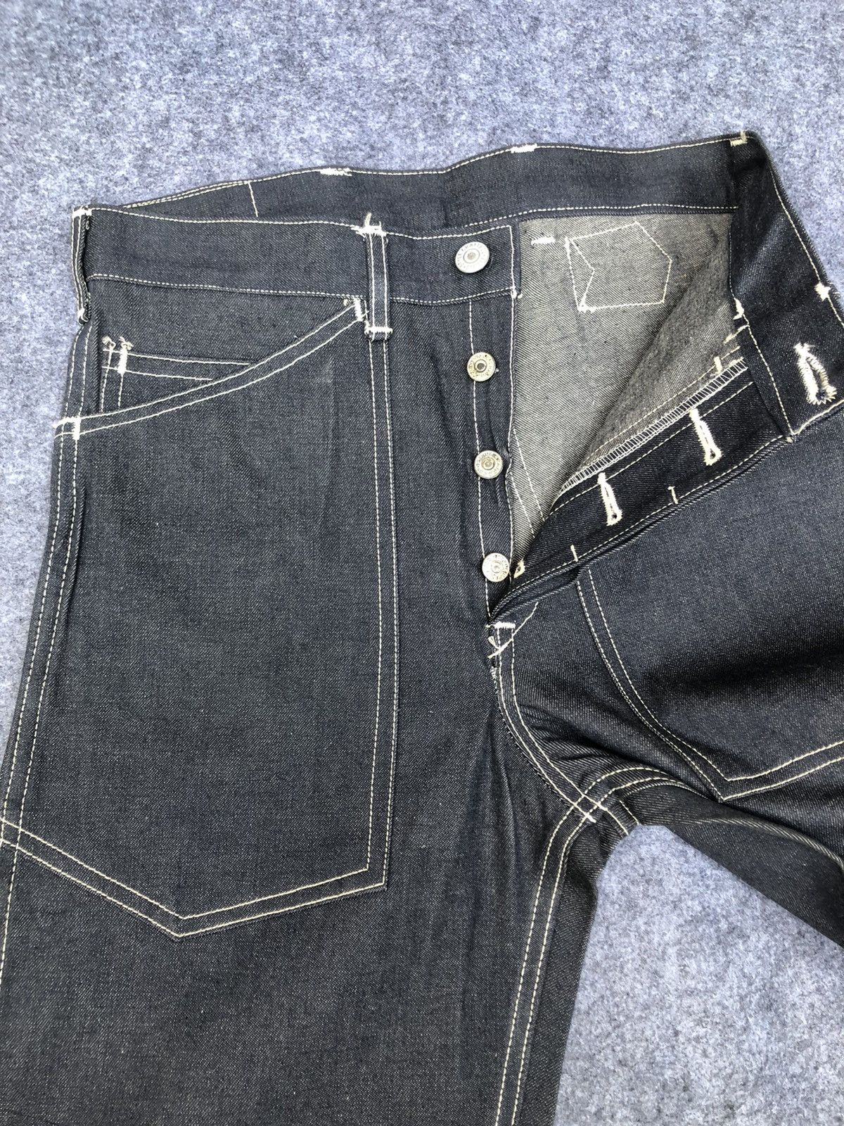 Evisu Rare‼️Vintage’80s🔥EVIS🔥Daicock Handmade Indigo Jeans Size US 27 - 7 Thumbnail