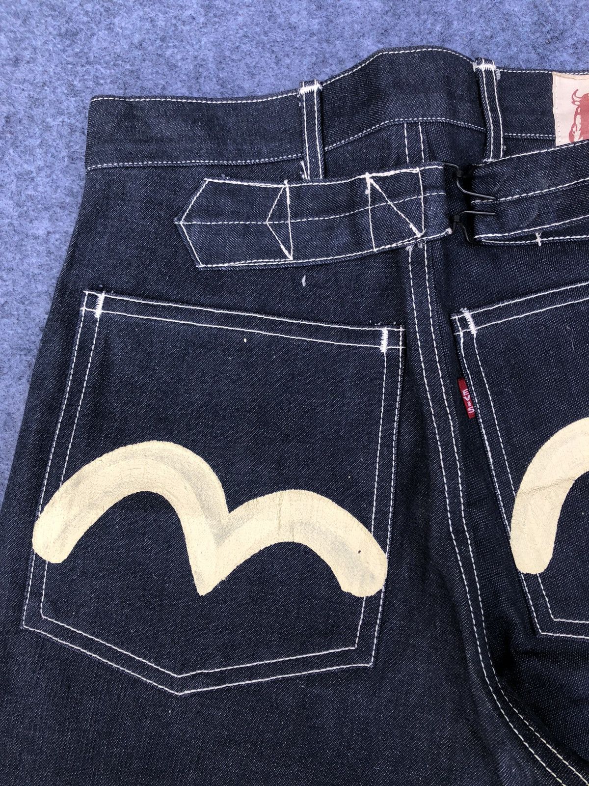 Evisu Rare‼️Vintage’80s🔥EVIS🔥Daicock Handmade Indigo Jeans Size US 27 - 4 Thumbnail