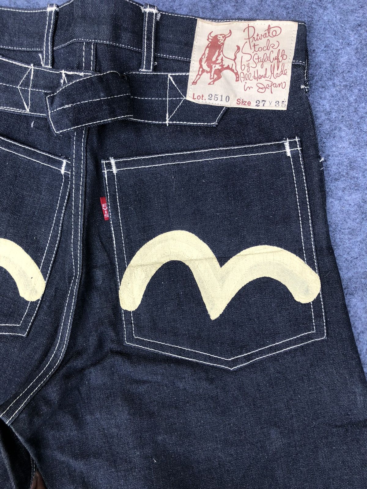 Evisu Rare‼️Vintage’80s🔥EVIS🔥Daicock Handmade Indigo Jeans Size US 27 - 3 Thumbnail