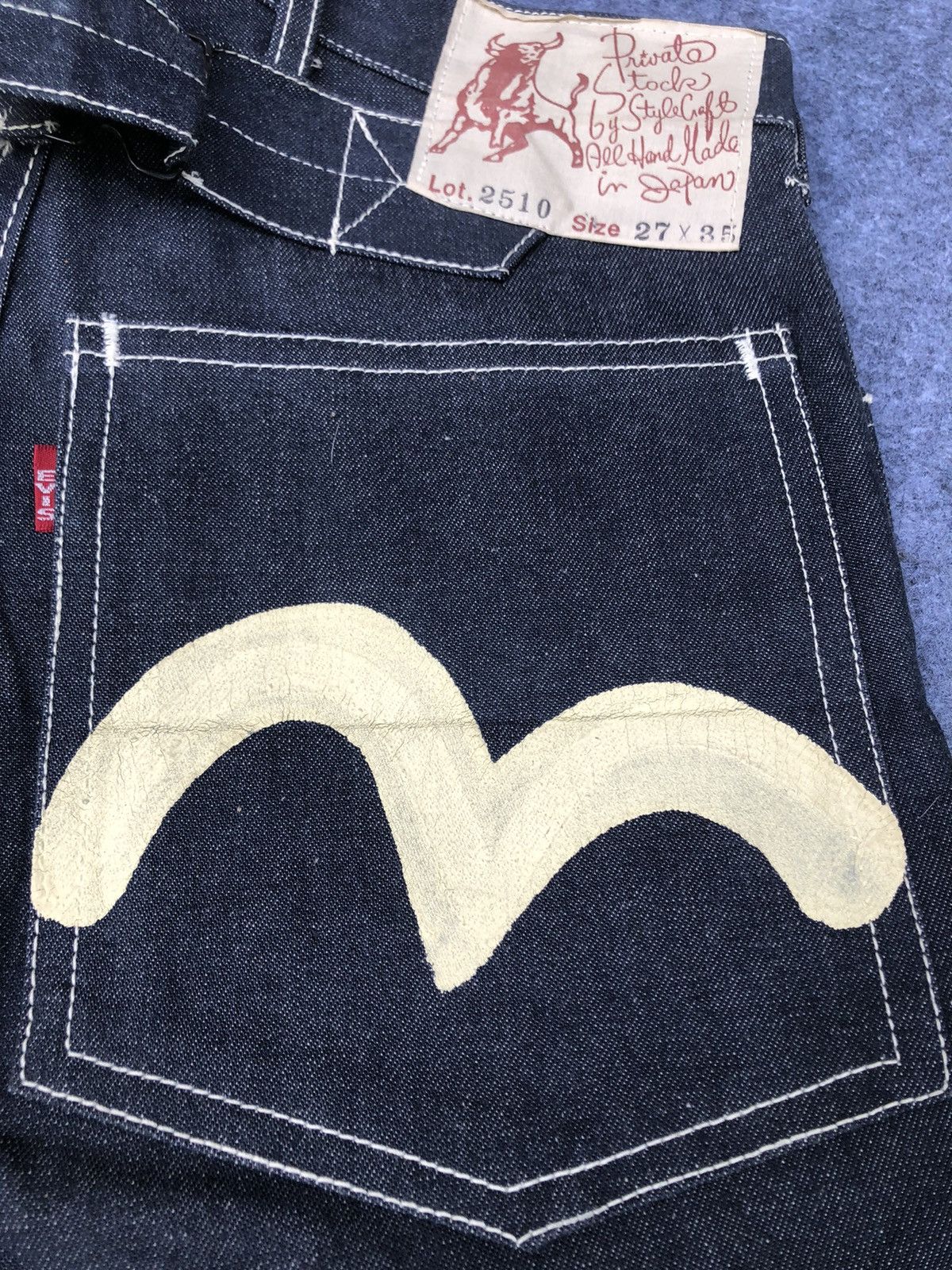 Evisu Rare‼️Vintage’80s🔥EVIS🔥Daicock Handmade Indigo Jeans Size US 27 - 5 Thumbnail
