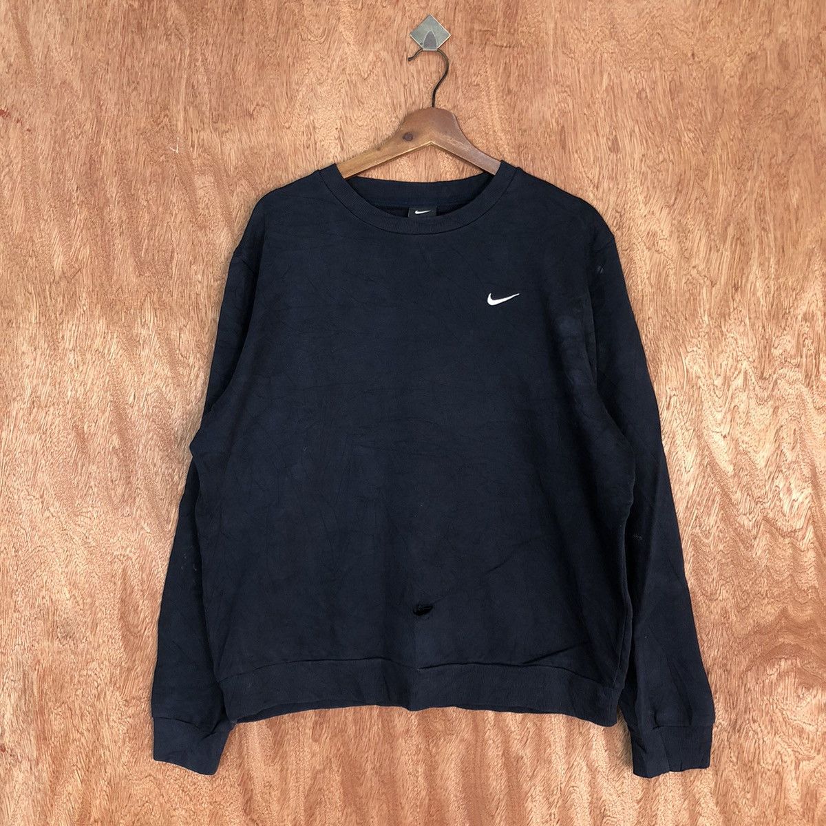 Nike Nike Dark Blue faded distressed Small Logo Sweatshirt #H320 Size US L / EU 52-54 / 3 - 1 Thumbnail
