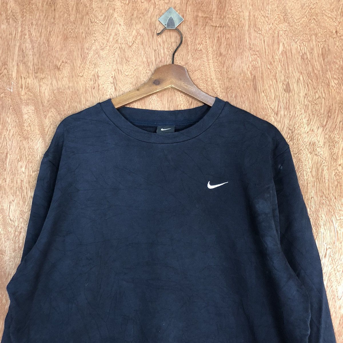 Nike Nike Dark Blue faded distressed Small Logo Sweatshirt #H320 Size US L / EU 52-54 / 3 - 2 Thumbnail