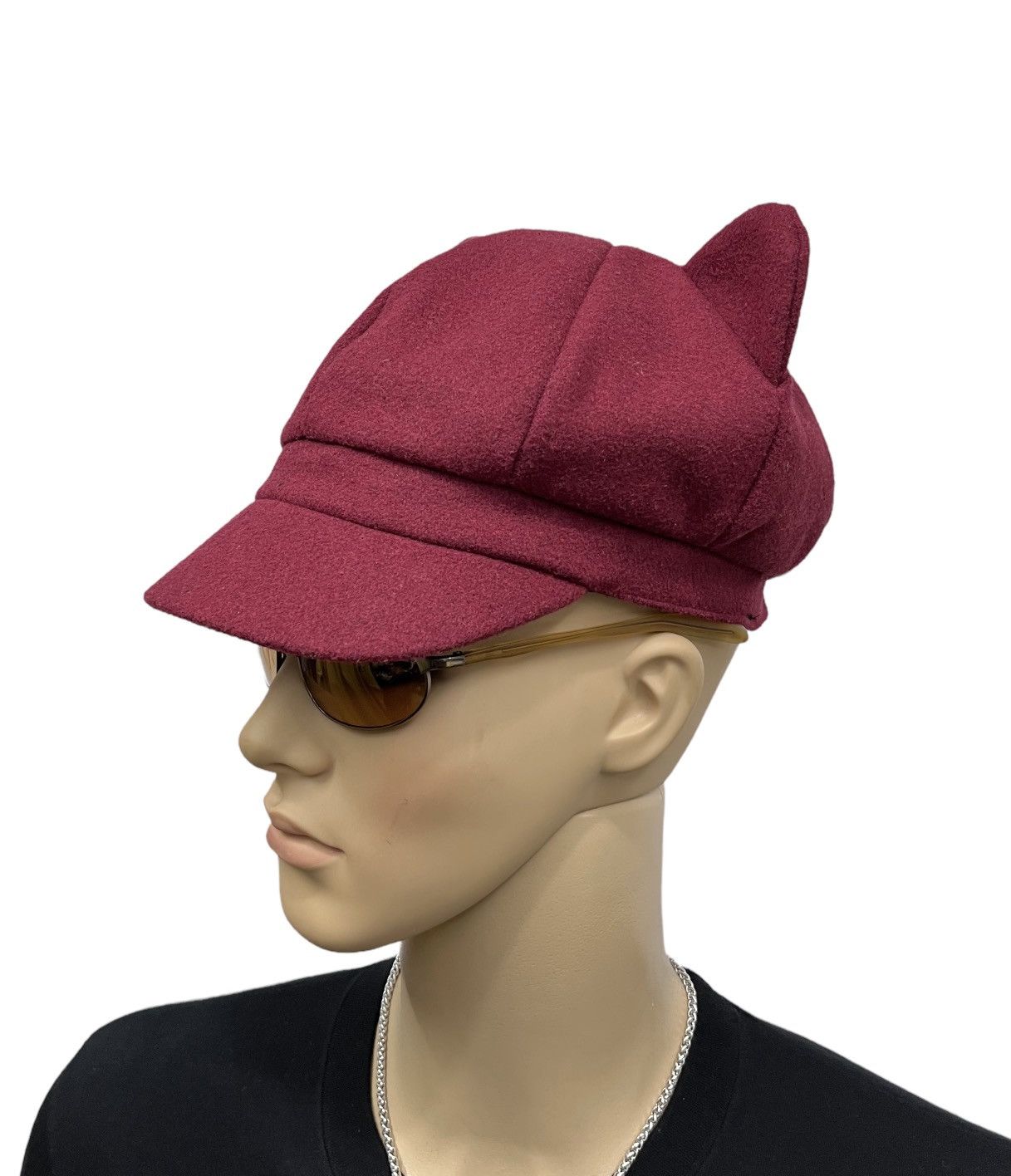 Japanese Brand 😈 Vtg Japanese Baker-Boy Newspaper-Boy Devil Bunny Ears Hat Size ONE SIZE - 4 Thumbnail