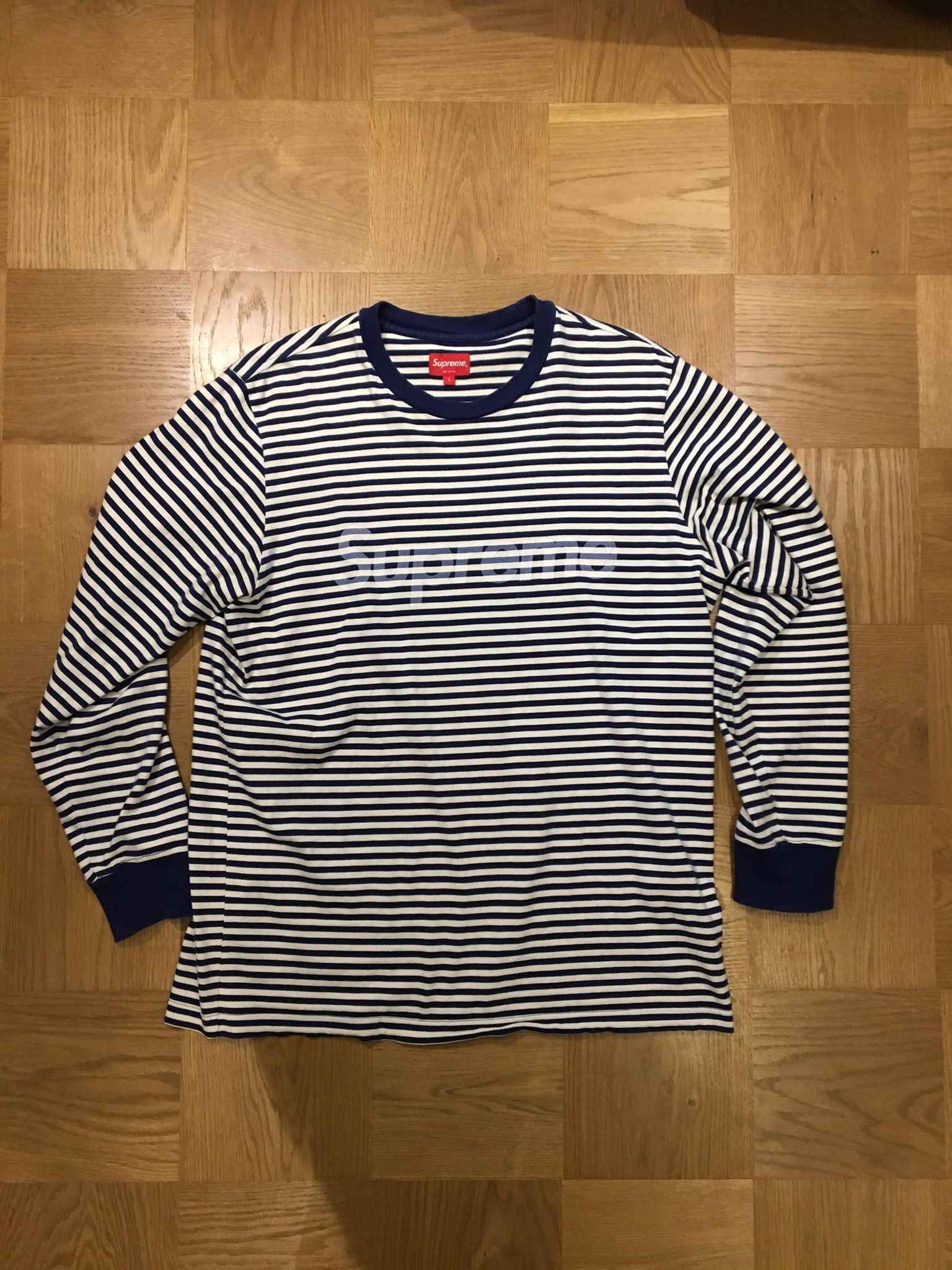 Supreme Supreme Striped Logo Long Sleeve Shirt Size US L / EU 52-54 / 3 - 1 Thumbnail