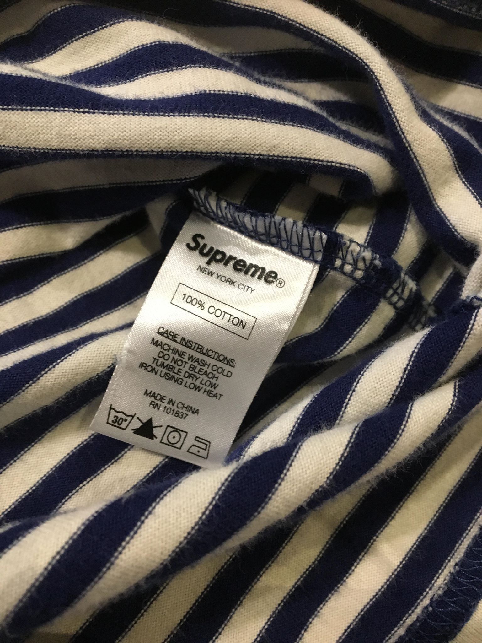 Supreme Supreme Striped Logo Long Sleeve Shirt Size US L / EU 52-54 / 3 - 5 Thumbnail