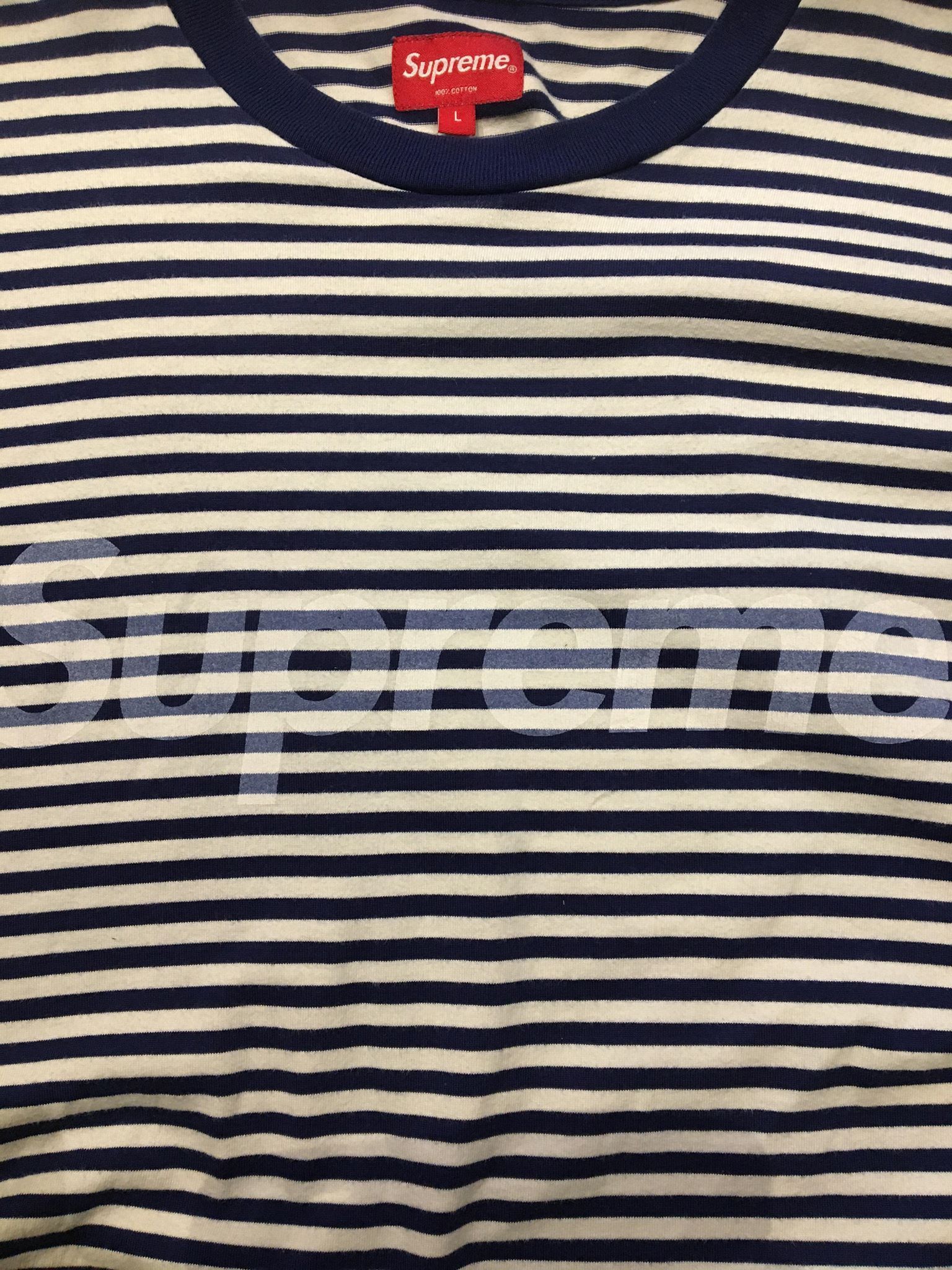 Supreme Supreme Striped Logo Long Sleeve Shirt Size US L / EU 52-54 / 3 - 3 Thumbnail