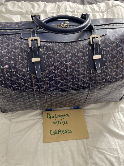 Goyard Goyardine Navy Boeing 55 Travel Bag Palladium Hardware – Madison  Avenue Couture